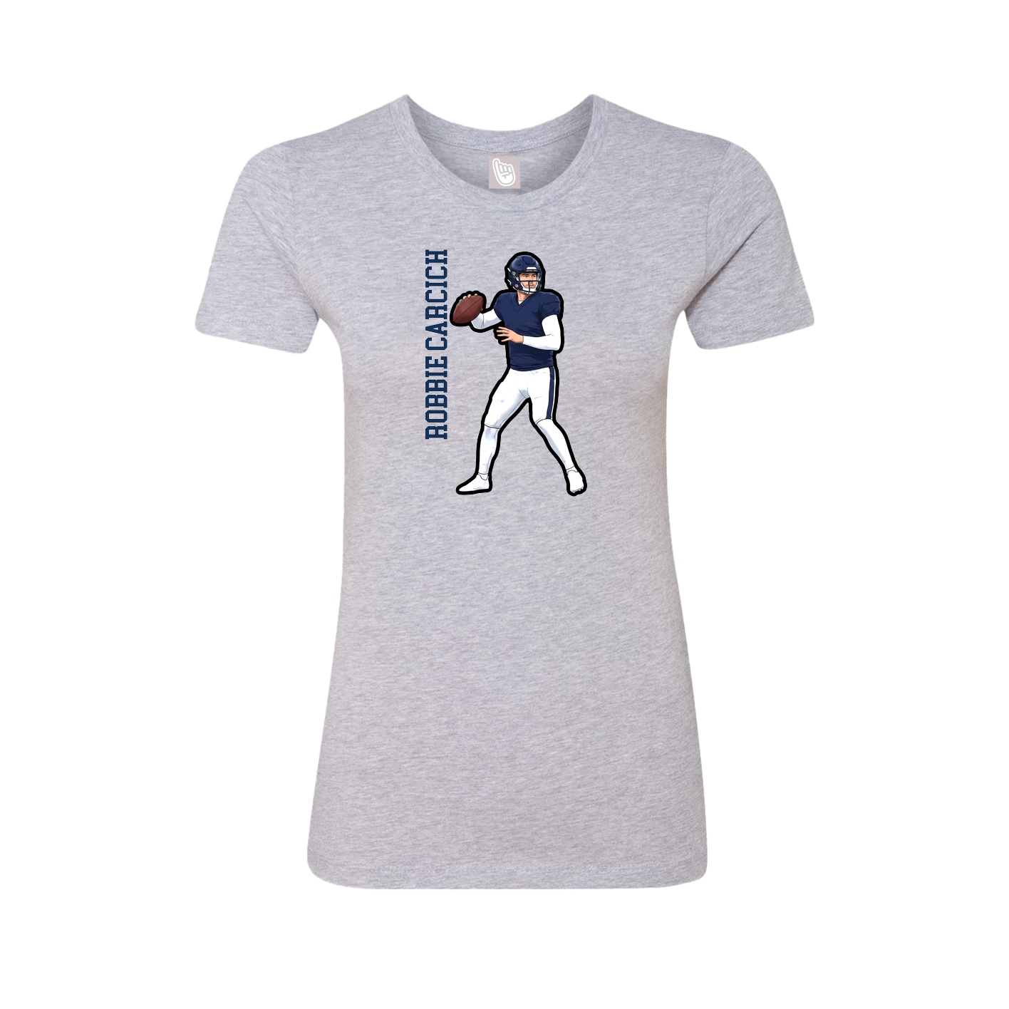 Womens Tee — Name Vertical in Grey