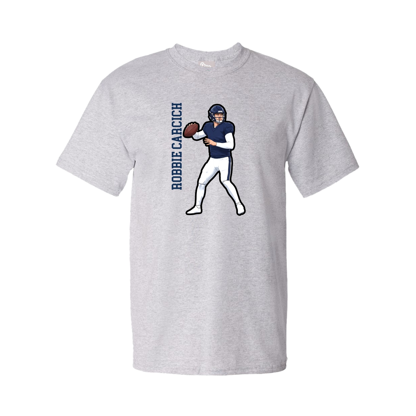 Youth Tee — Name Vertical in Grey