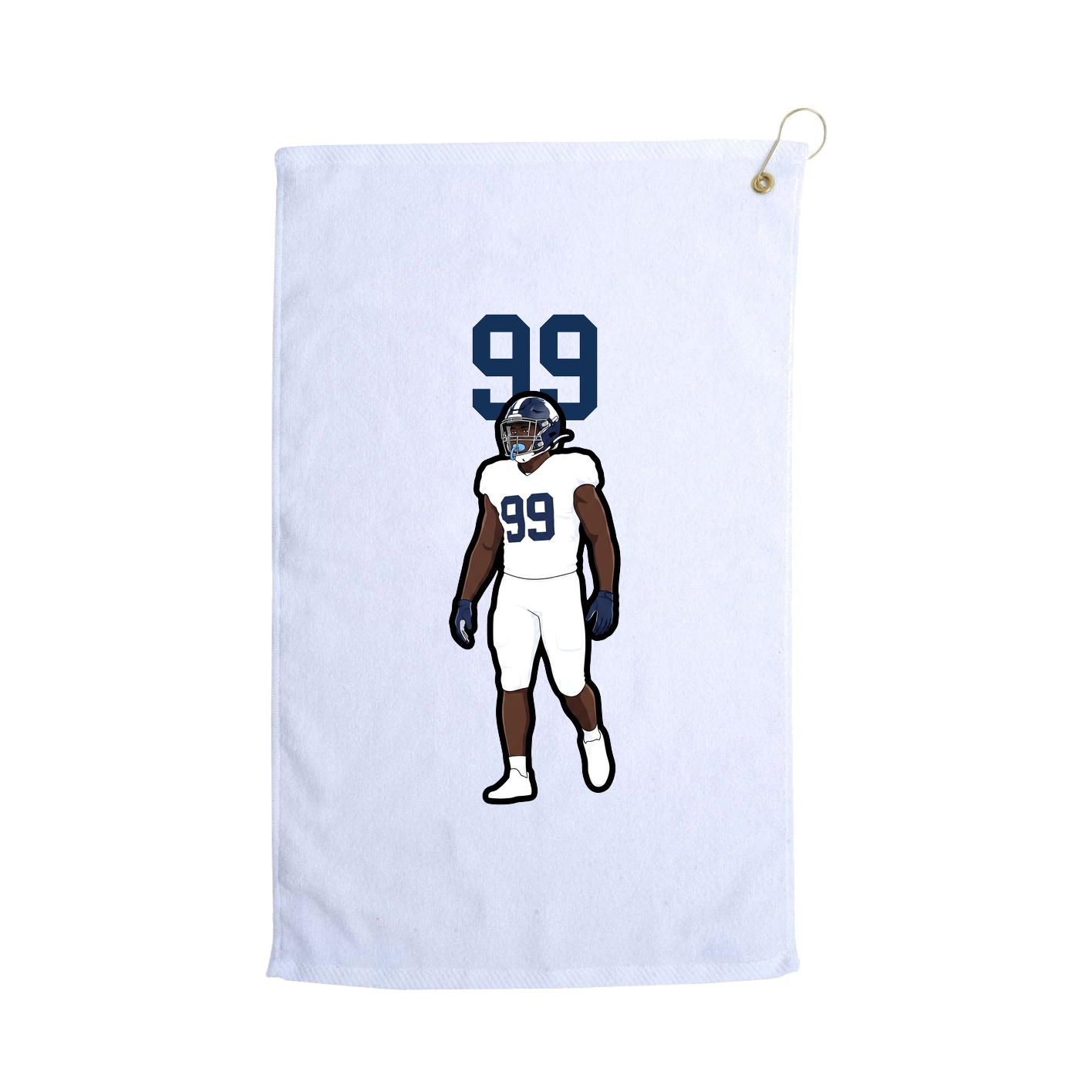 Golf Towel — Number Top in White
