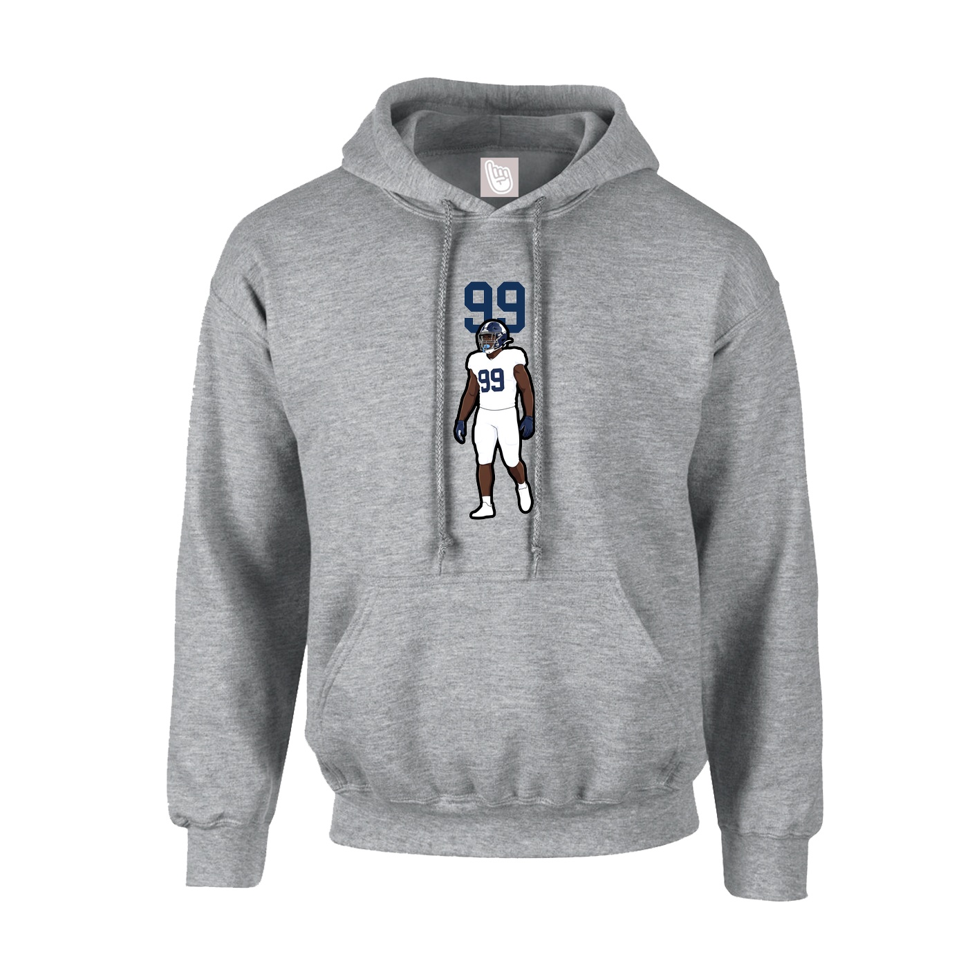 Youth Hoodie — Number Top in Grey
