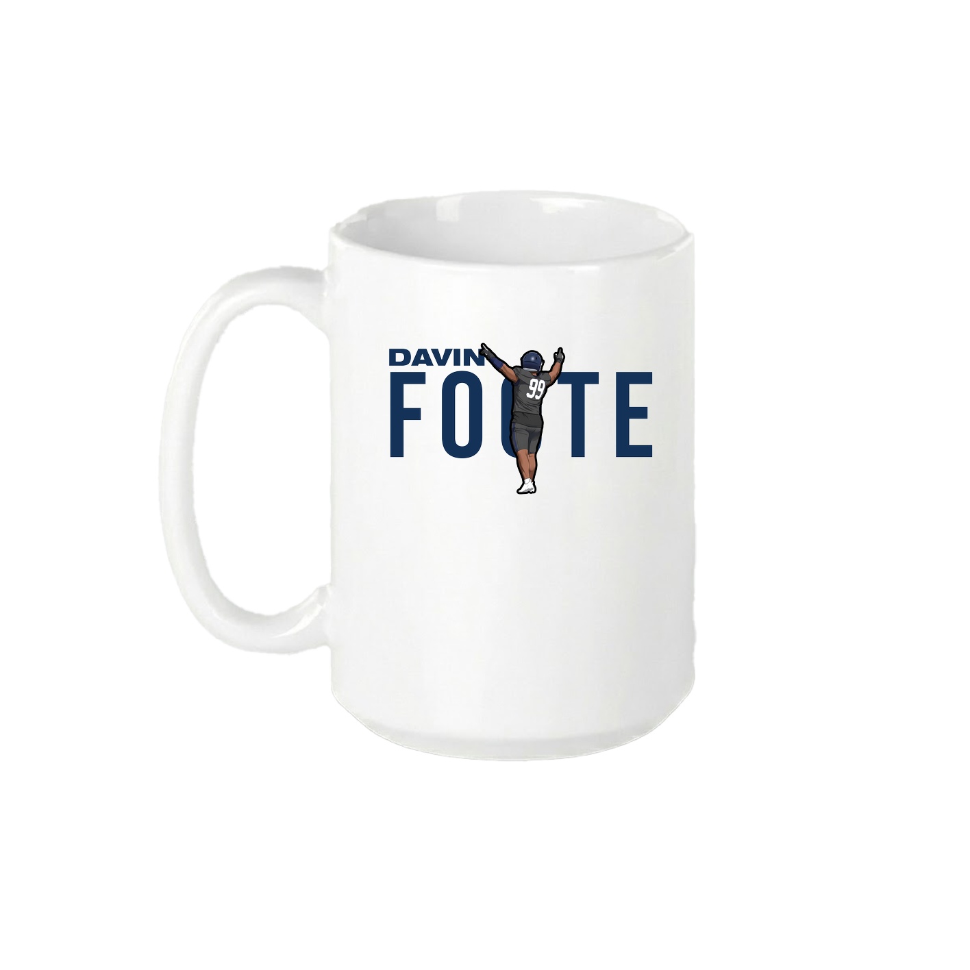 15oz Coffee Mug — Player Name in White