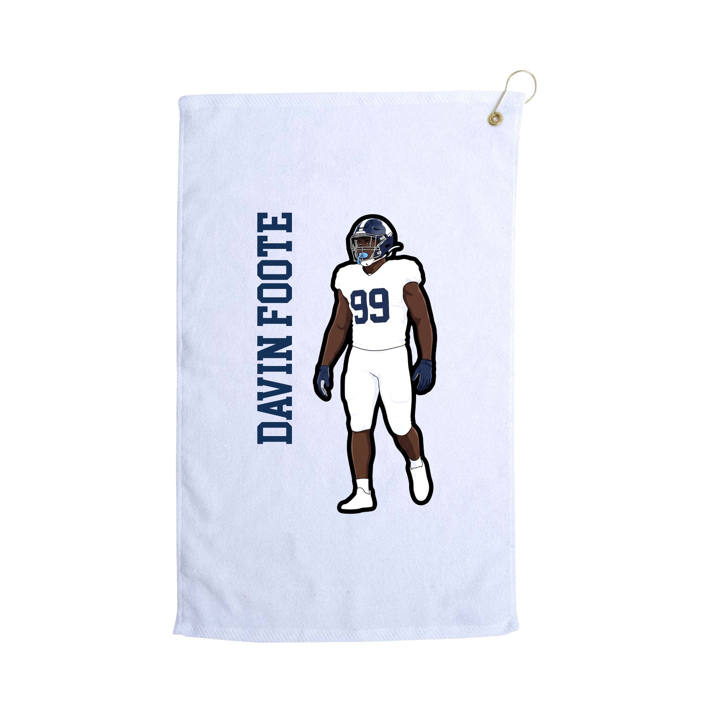 Golf Towel — Name Vertical in White