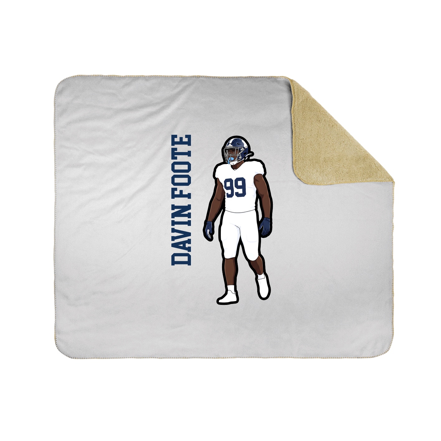 Throw Blanket — Name Vertical in White