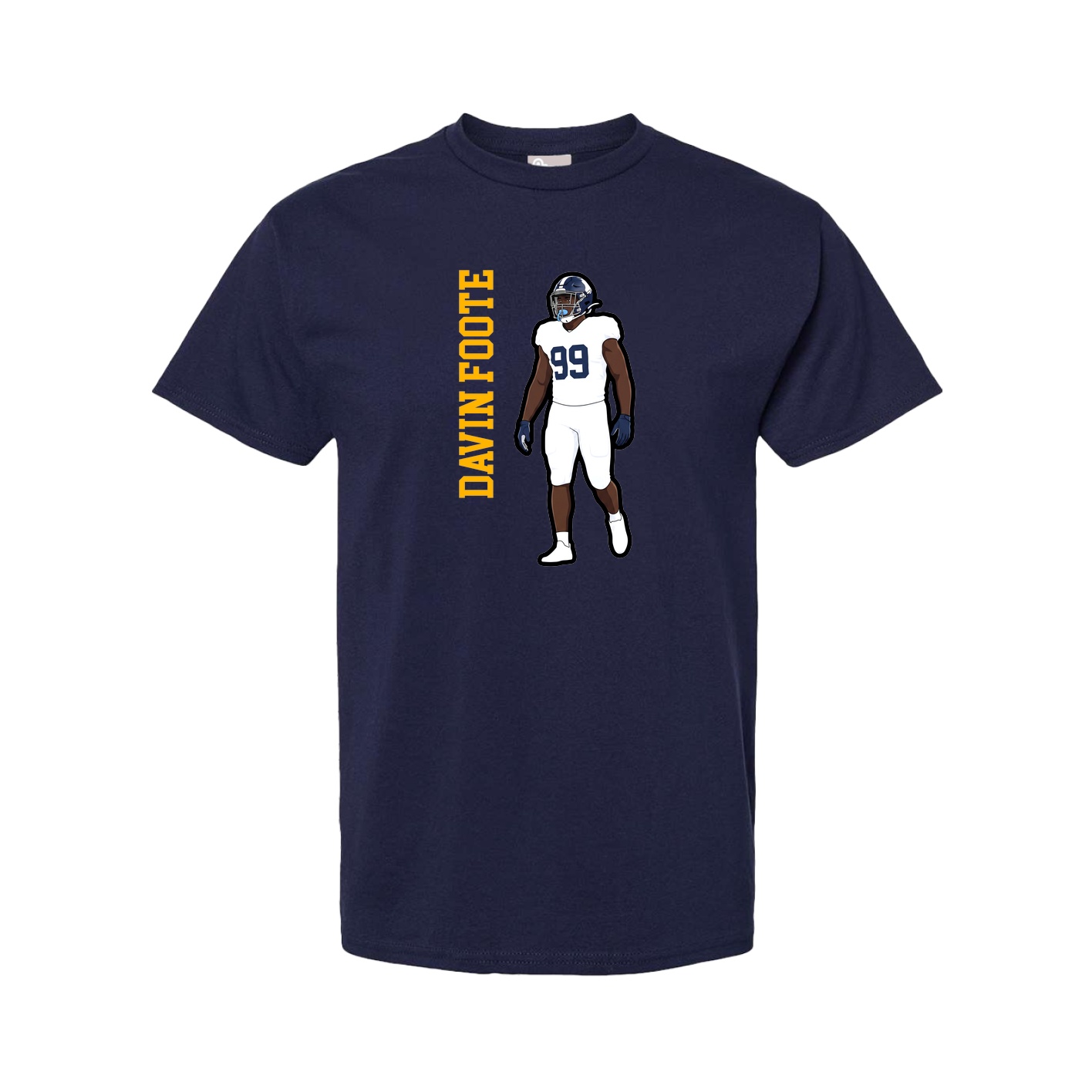 Tee — Name Vertical in Navy
