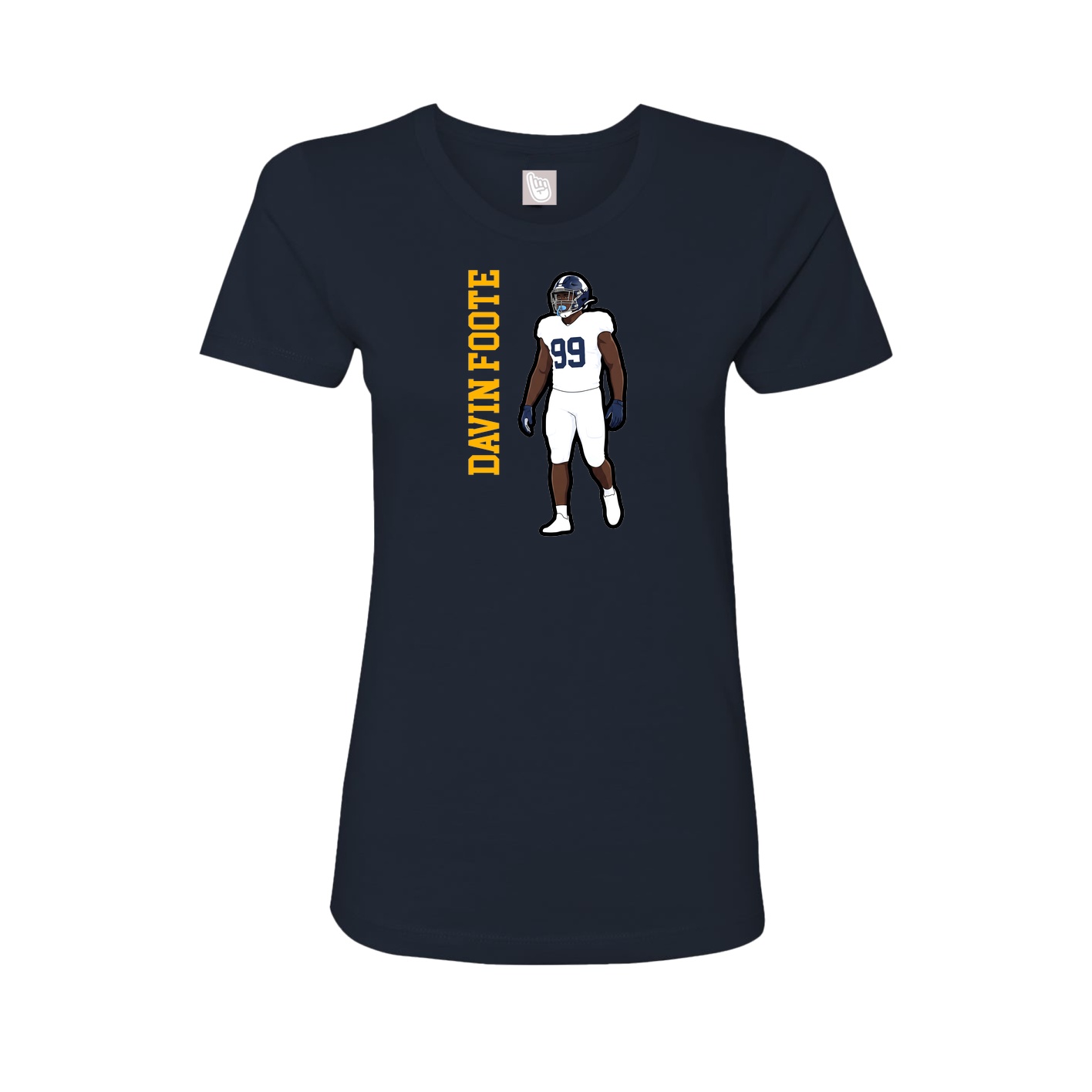 Womens Tee — Name Vertical in Navy