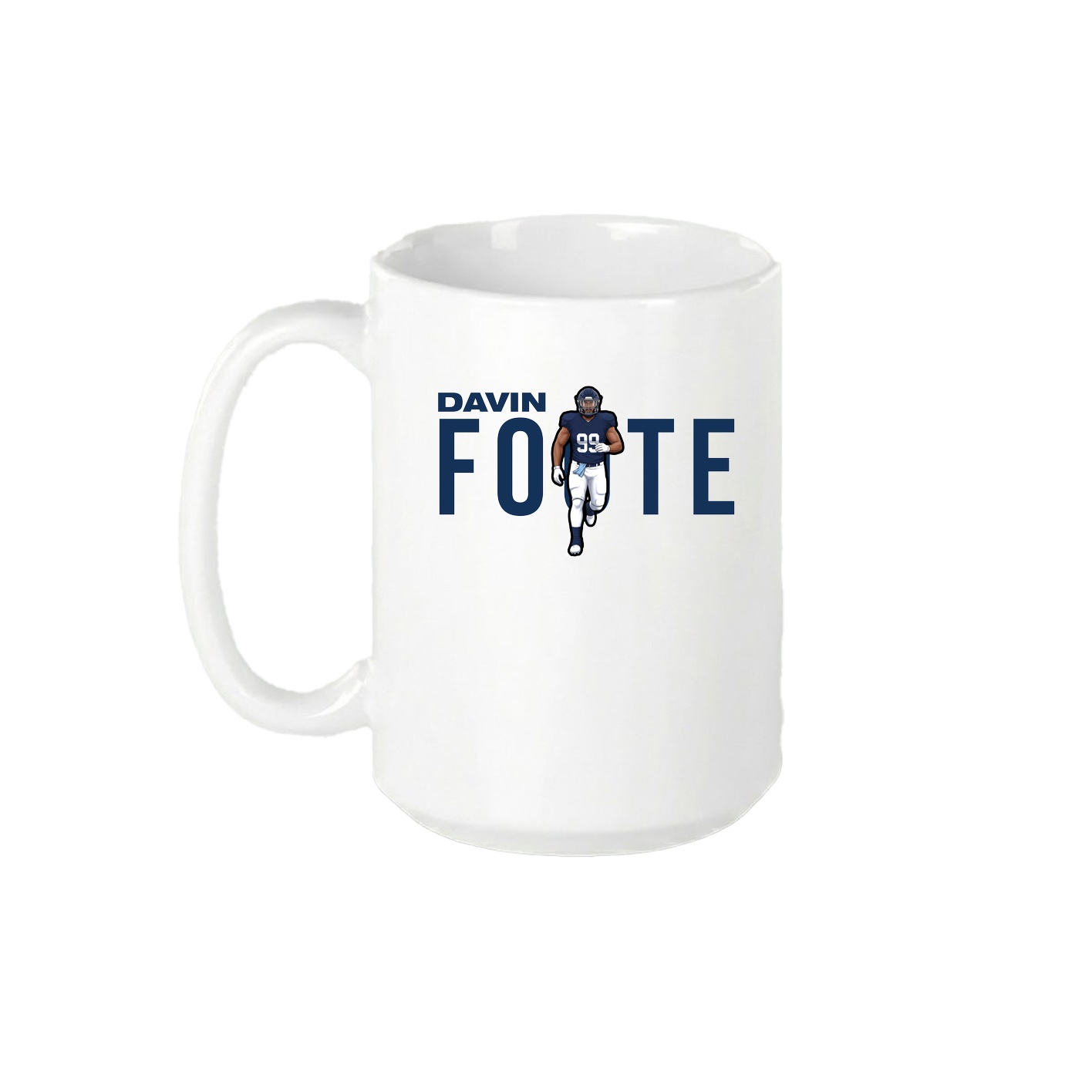 15oz Coffee Mug — Player Name in White