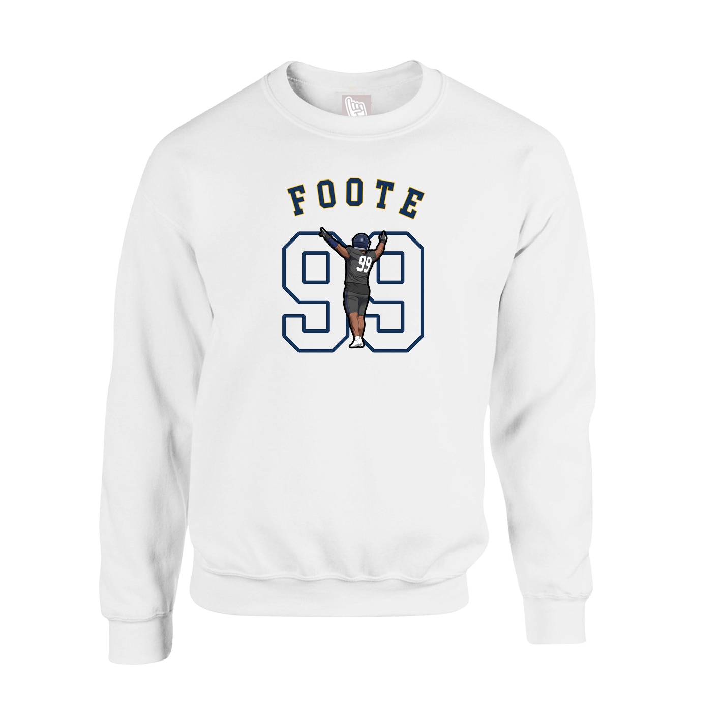 Fleece Crew — Shirsey Arch in White
