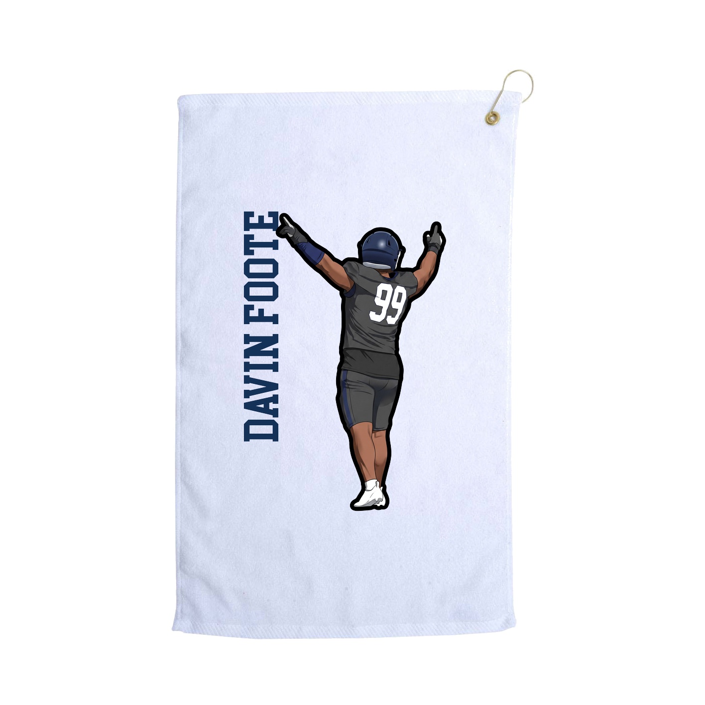 Golf Towel — Name Vertical in White