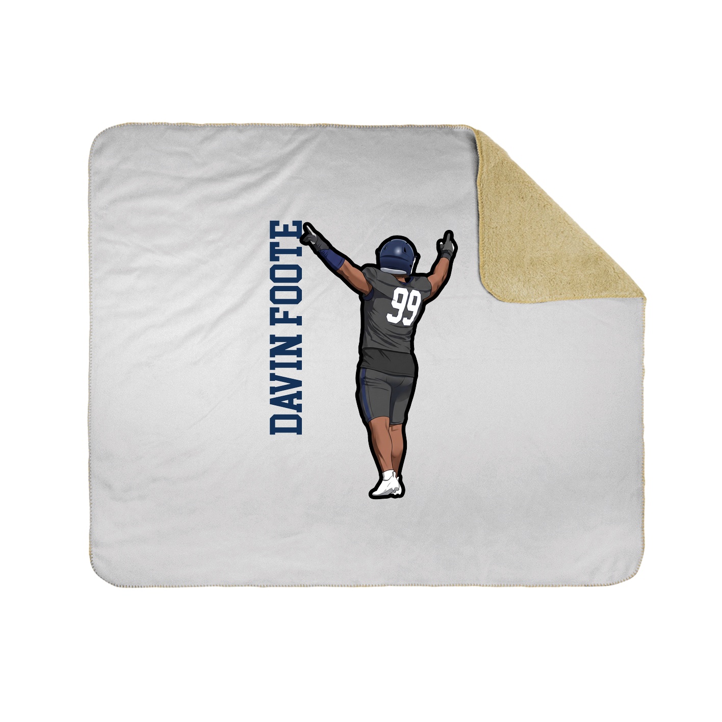 Throw Blanket — Name Vertical in White