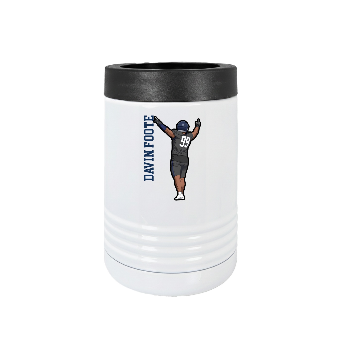 Beverage Holder — Name Vertical in White