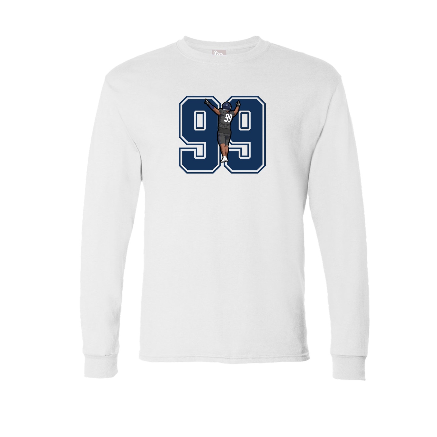 Long Sleeve Tee — Number in White