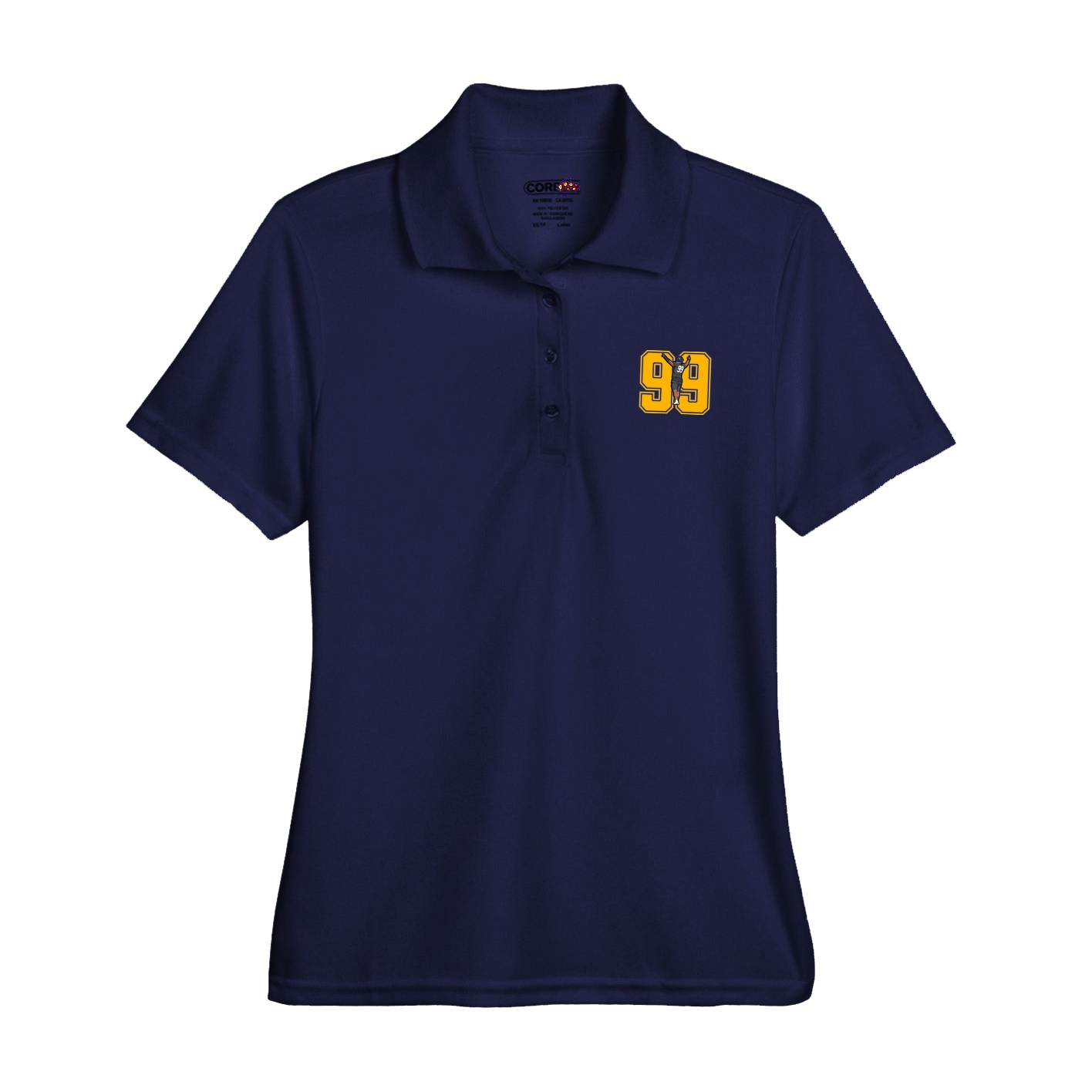 Womens Performance Polo — Number in Navy