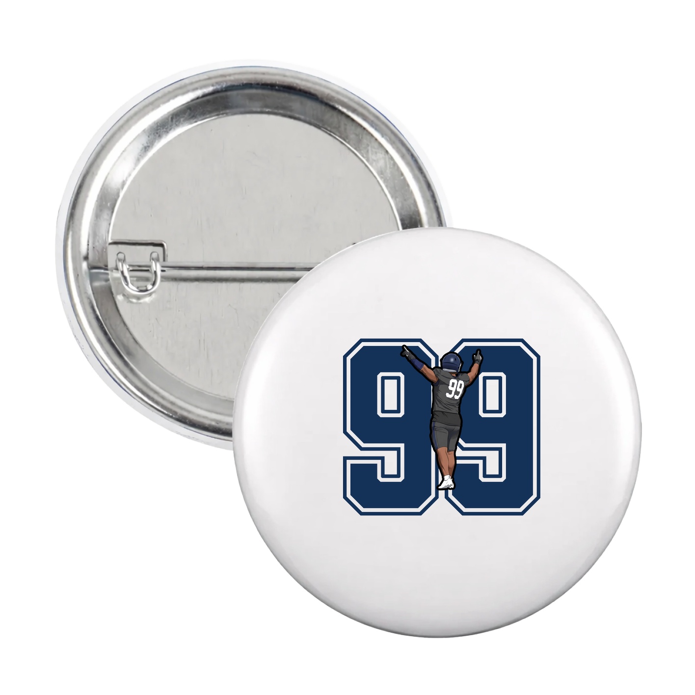 Game Day Button — Number in White