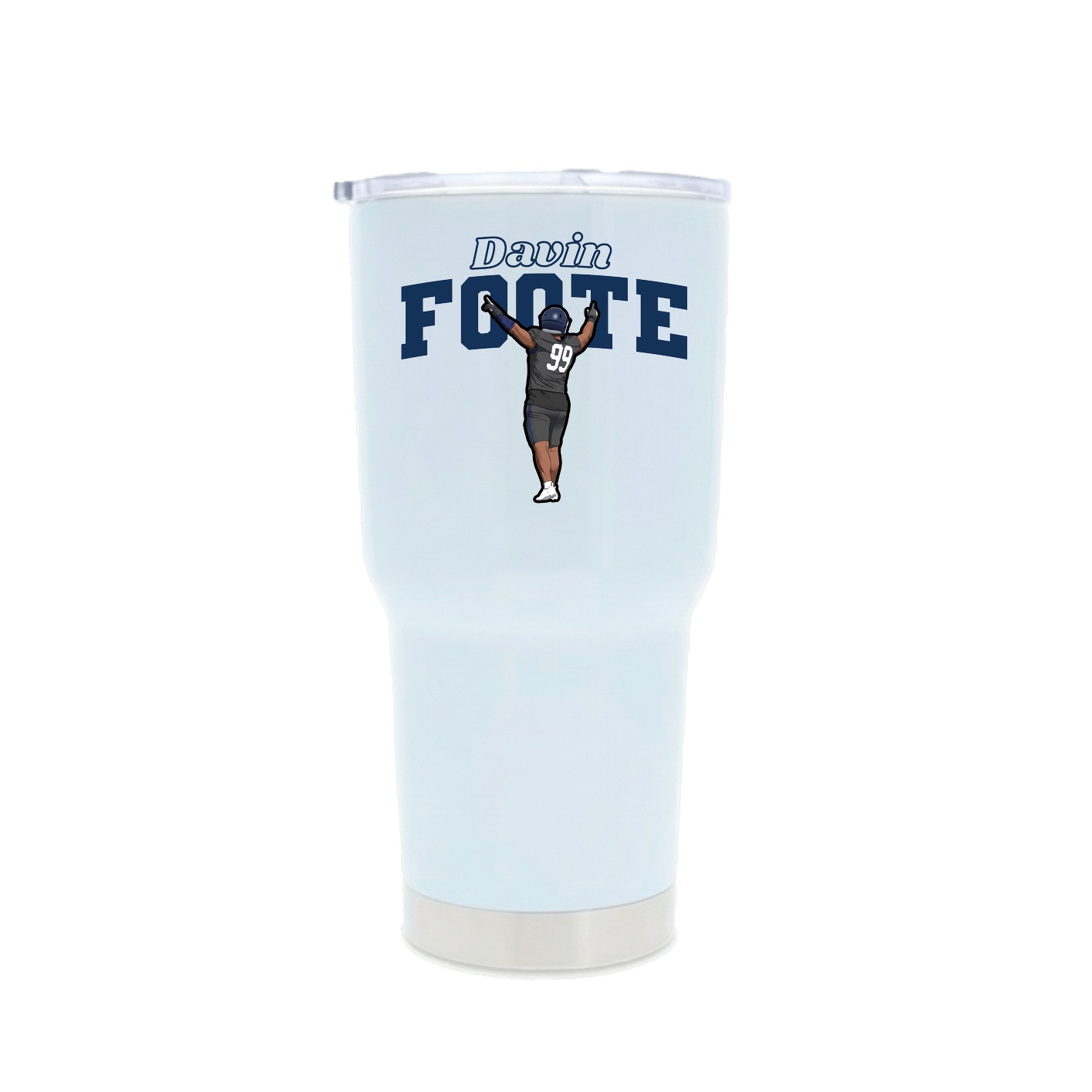 30oz Stainless Steel Tumbler — Name Arch in White