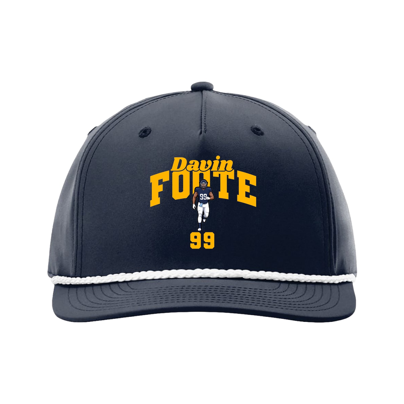 Five-Panel Classic Rope Cap — Signature Arch in Navy