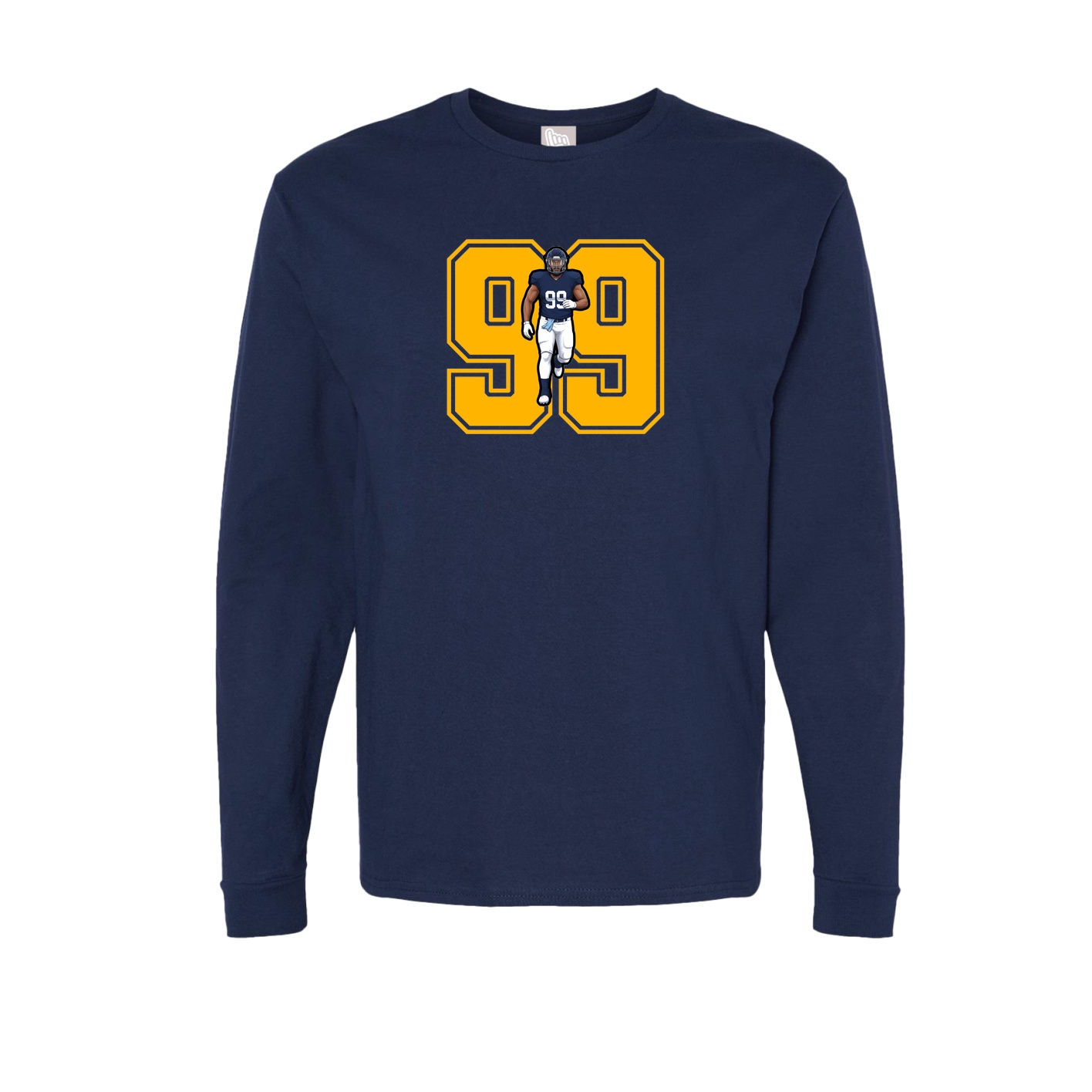Long Sleeve Tee — Number in Navy