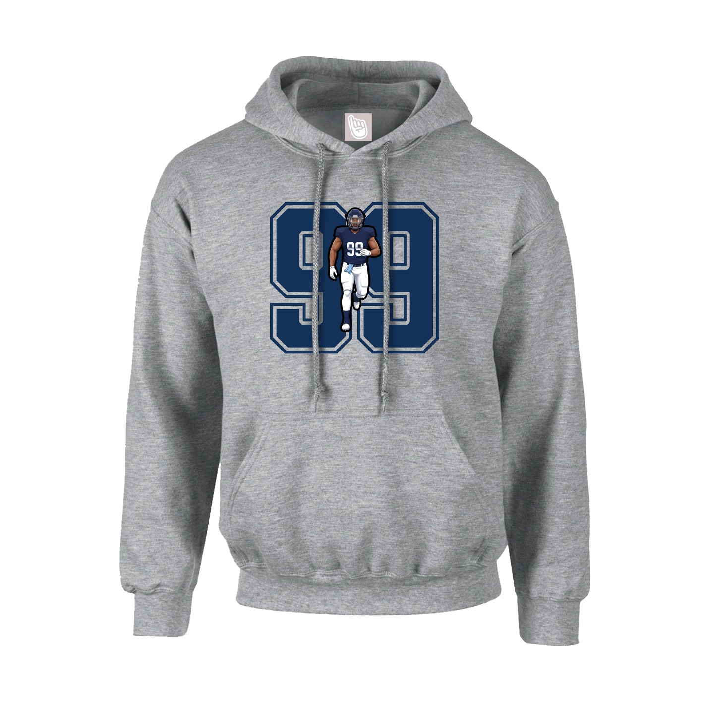 Hoodie — Number in Grey