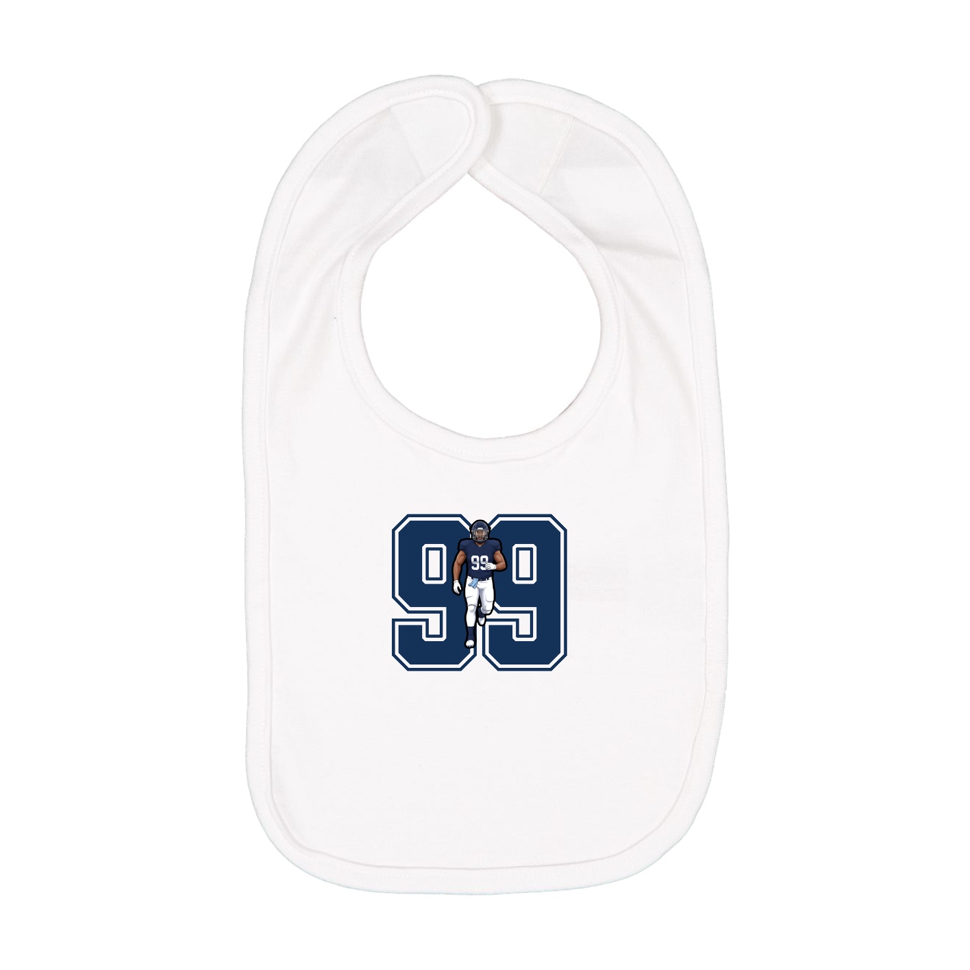 Infant Bib — Number in White