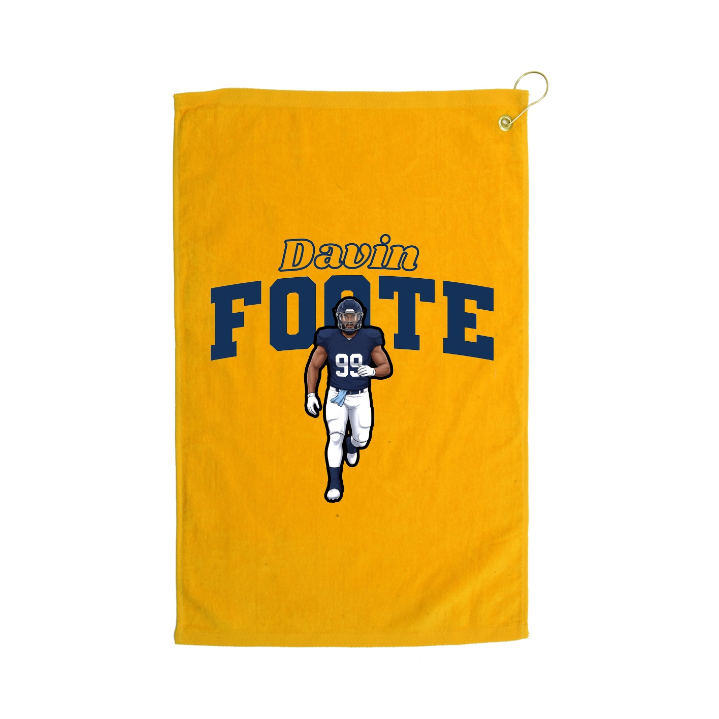Golf Towel — Name Arch in Gold