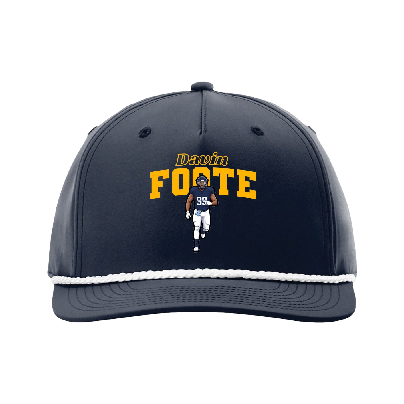 Five-Panel Classic Rope Cap — Name Arch in Navy