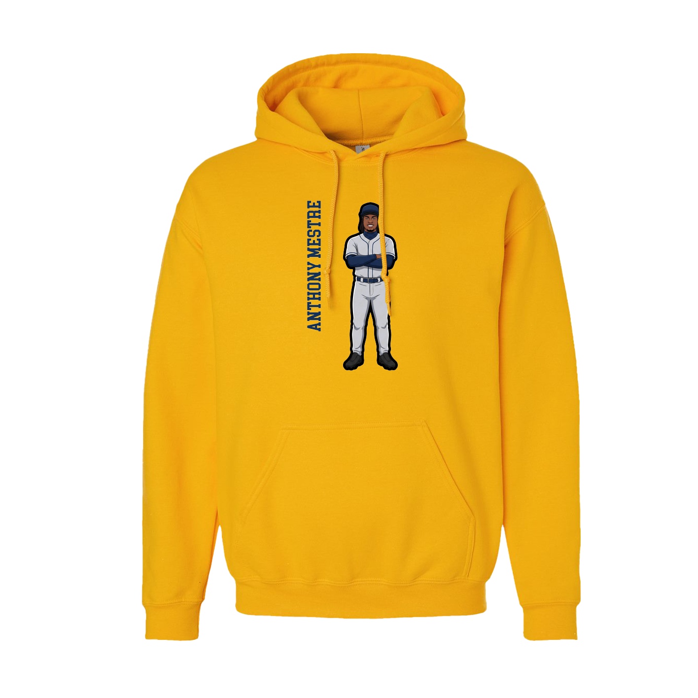 Youth Hoodie — Name Vertical in Gold