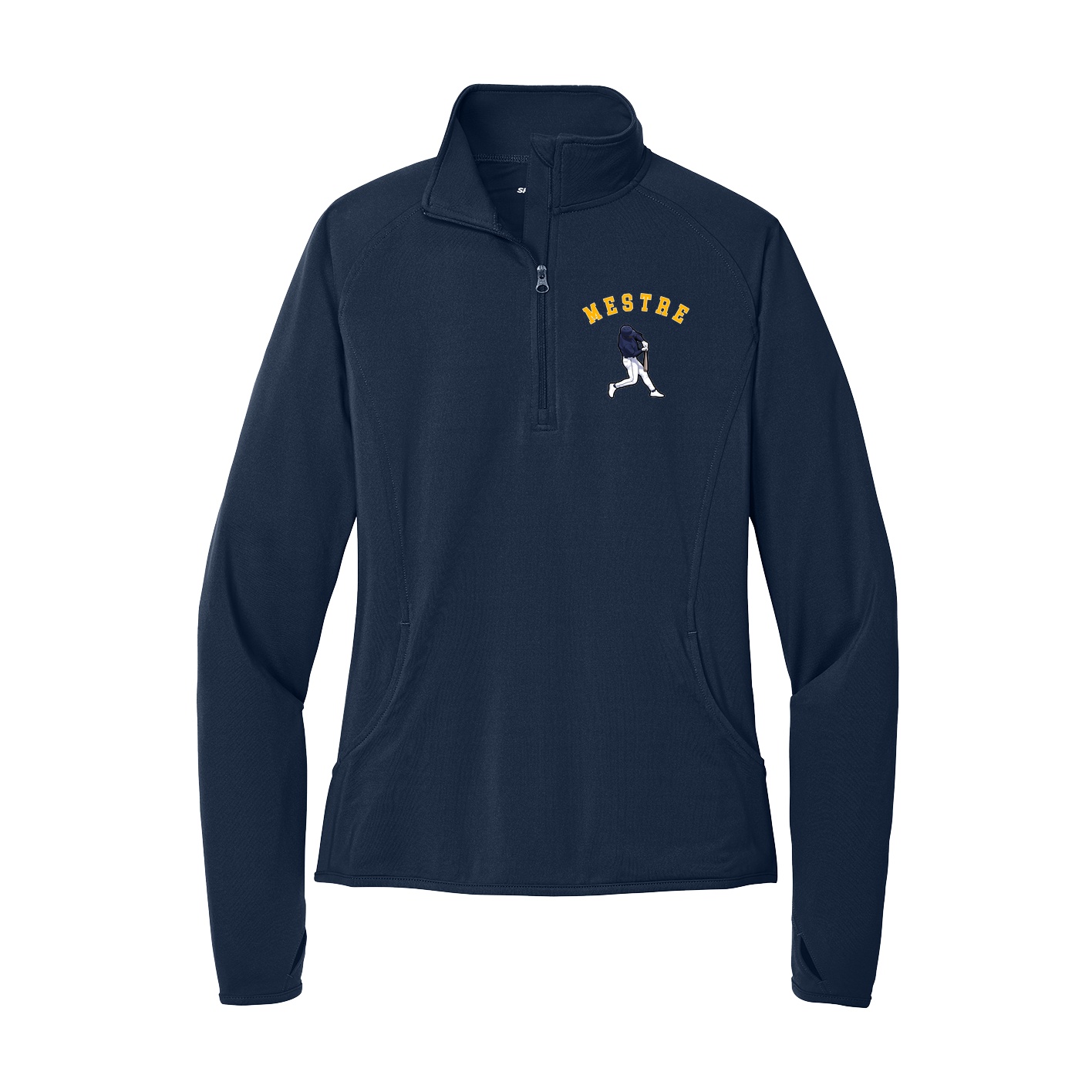 Women's Q-Zip Pullover — Shirsey Arch in Navy