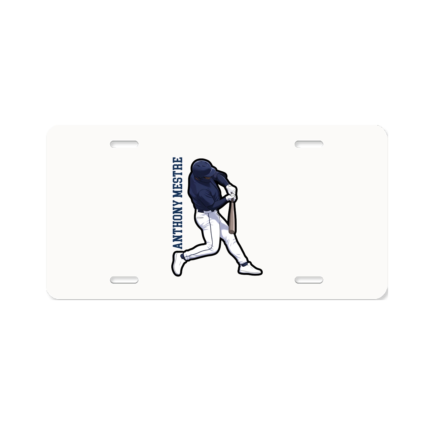 License Plate — Name Vertical in Classic