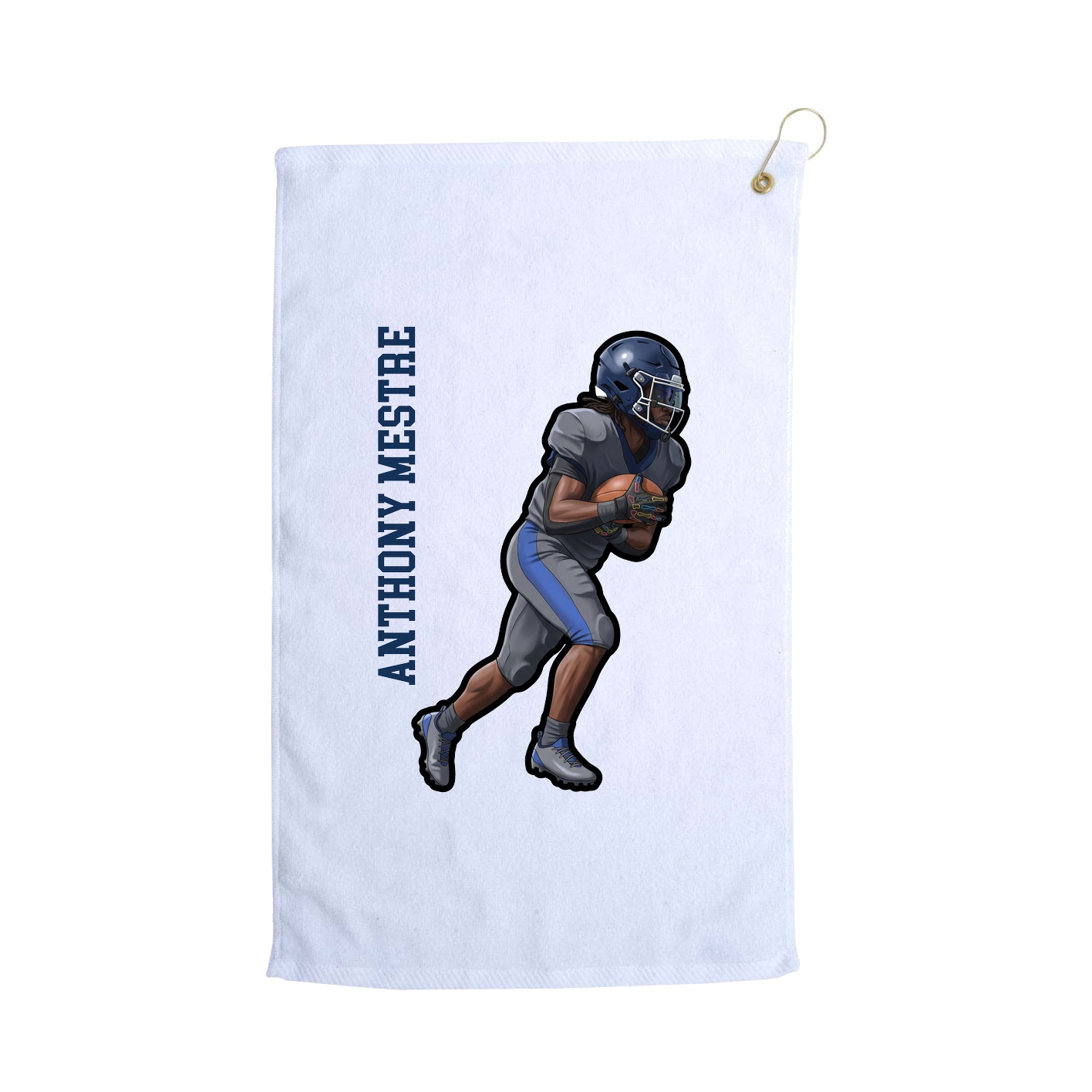 Golf Towel — Name Vertical in White