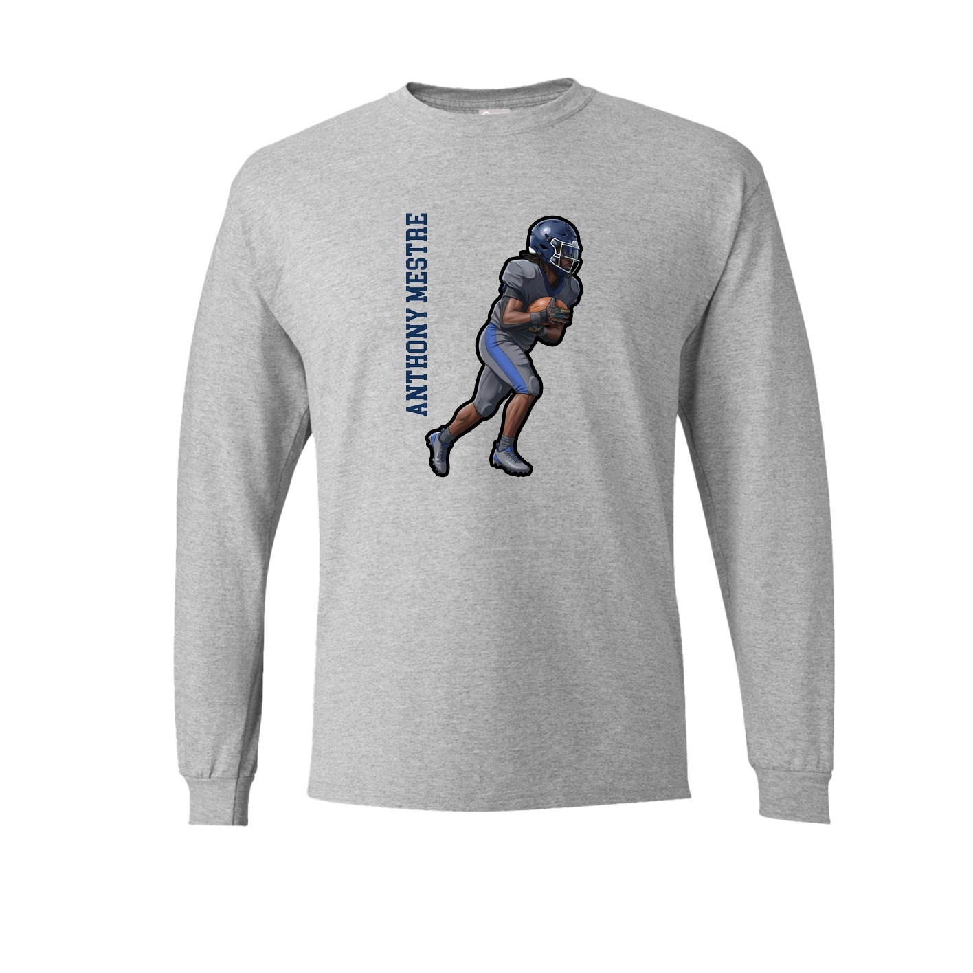 Long Sleeve Tee — Name Vertical in Grey