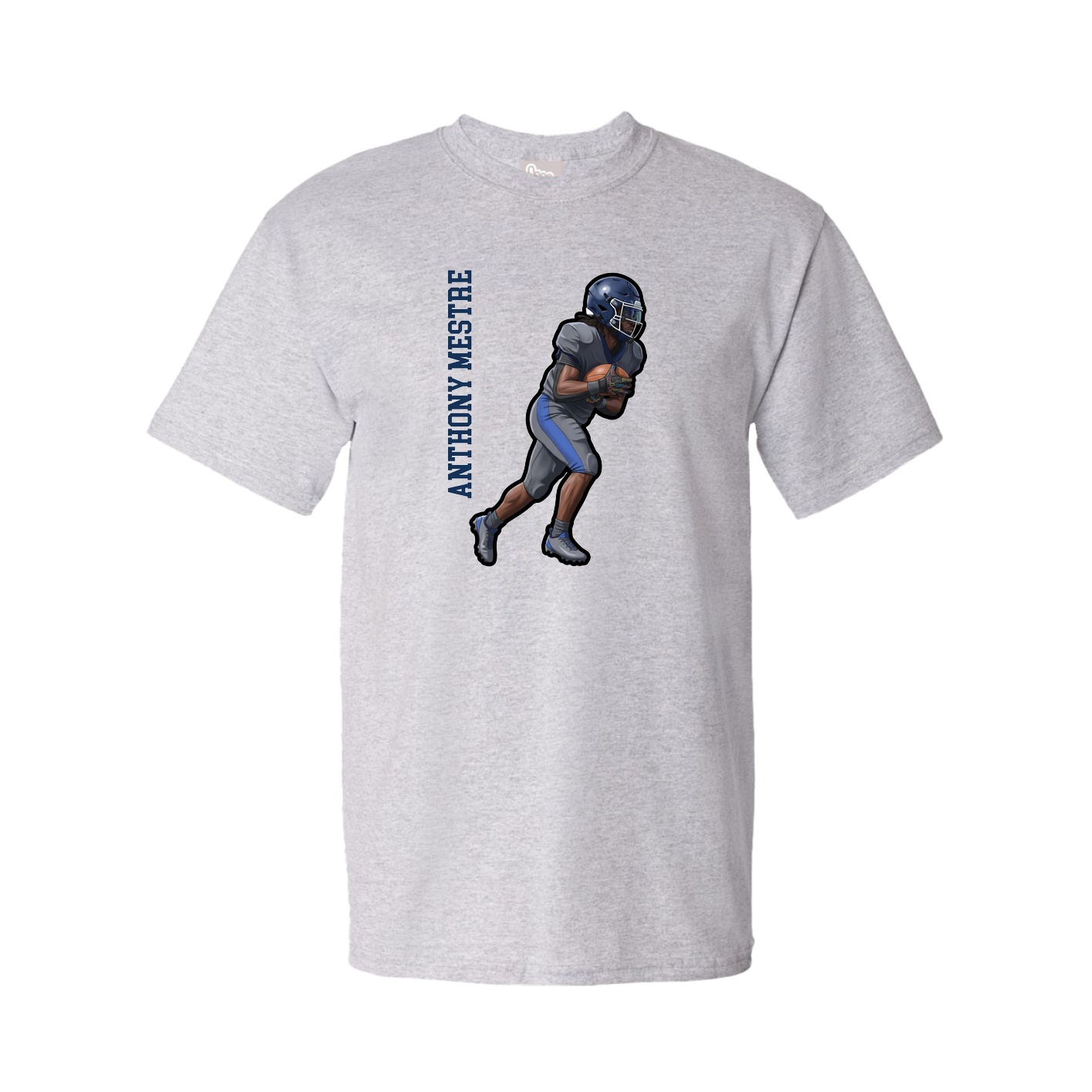 Youth Tee — Name Vertical in Grey