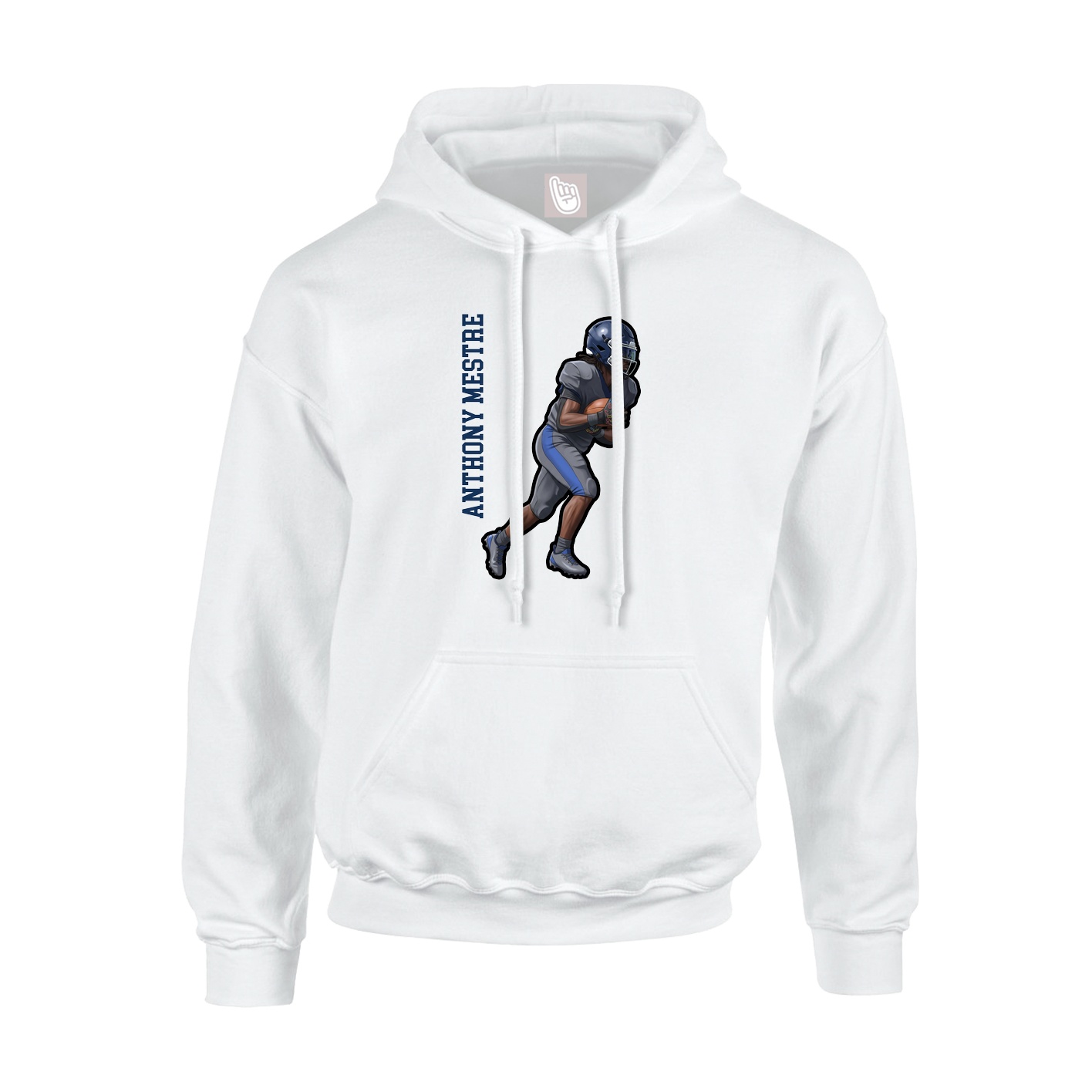 Hoodie — Name Vertical in White