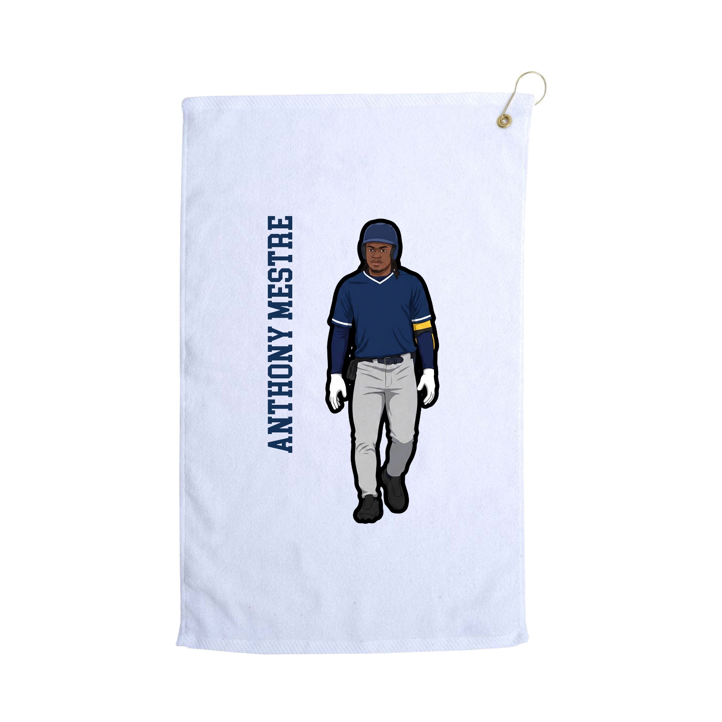 Golf Towel — Name Vertical in White