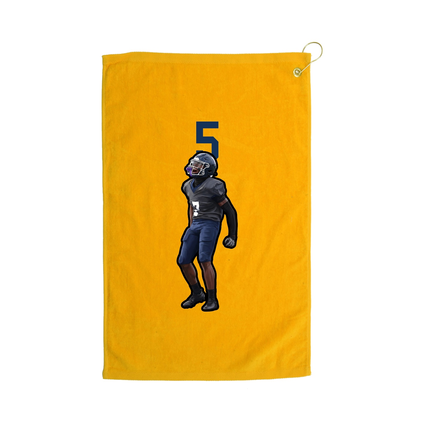 Golf Towel — Number Top in Gold