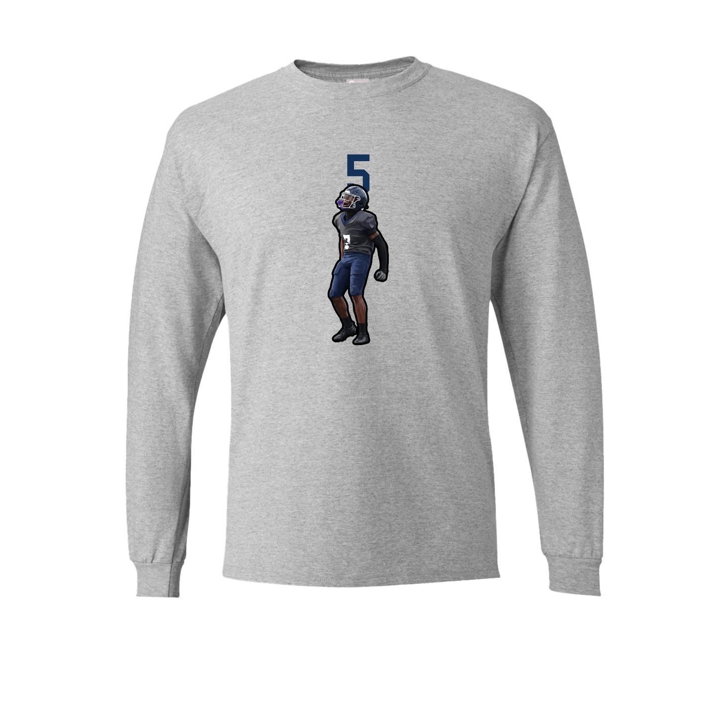 Long Sleeve Tee — Number Top in Grey