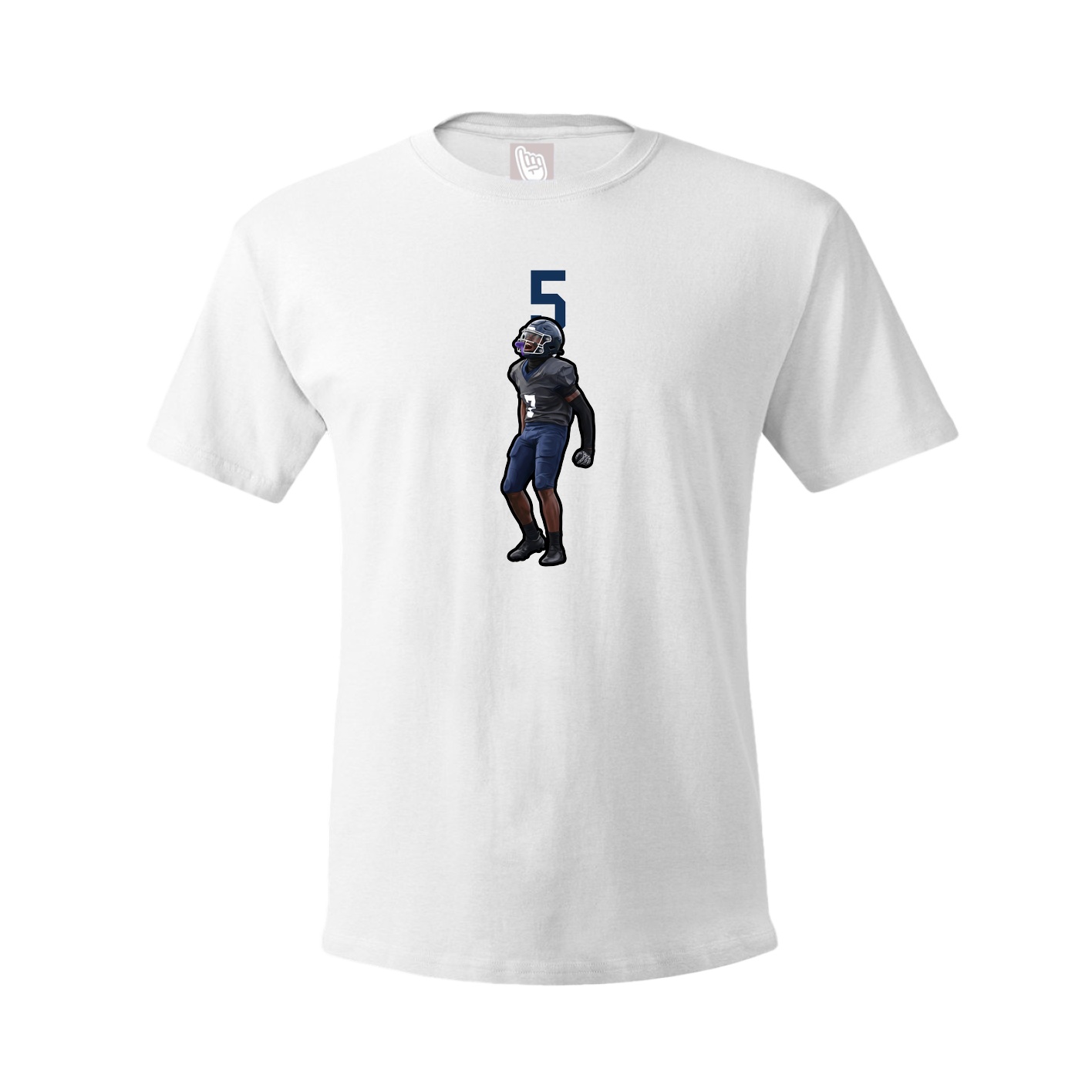 Youth Tee — Number Top in White