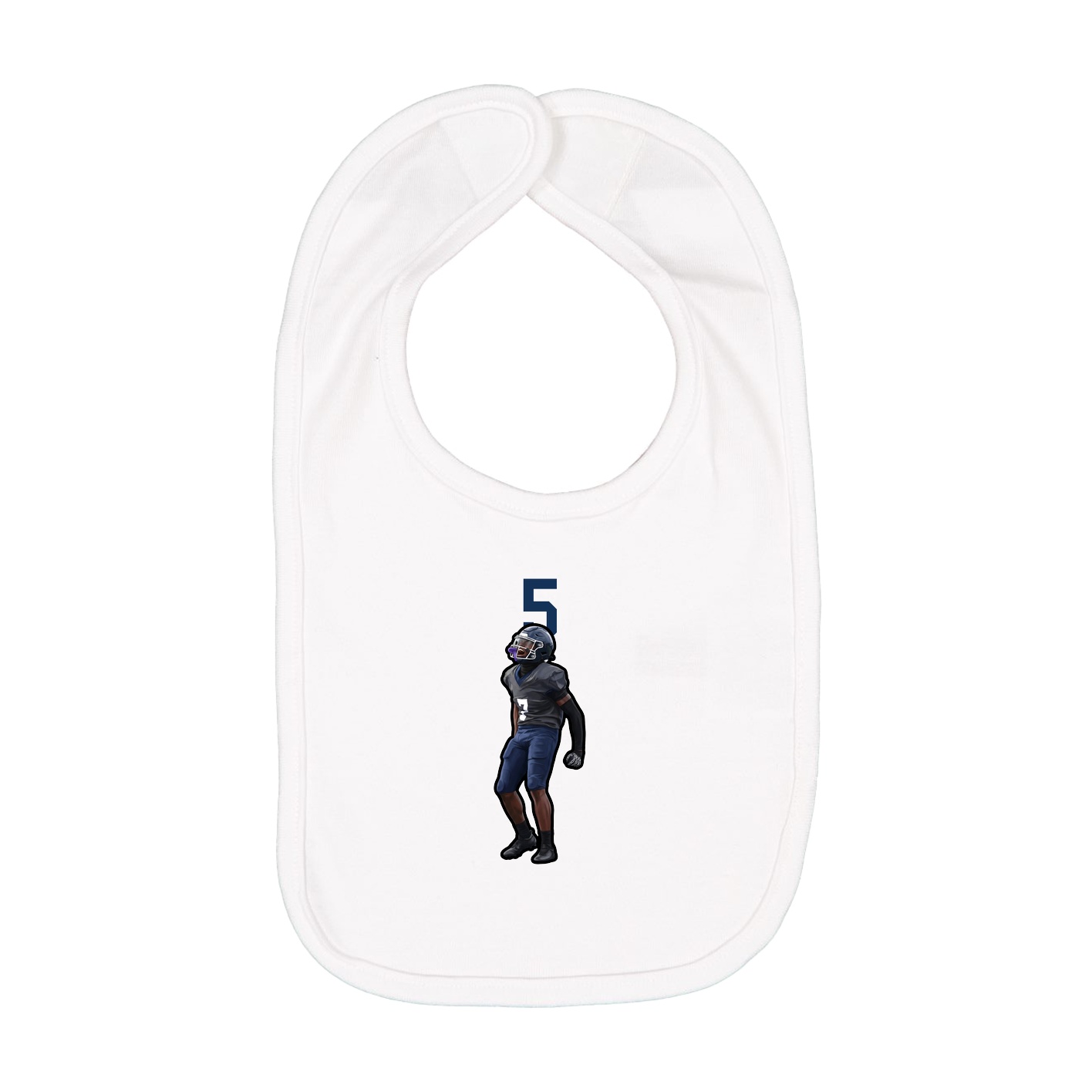 Infant Bib — Number Top in White