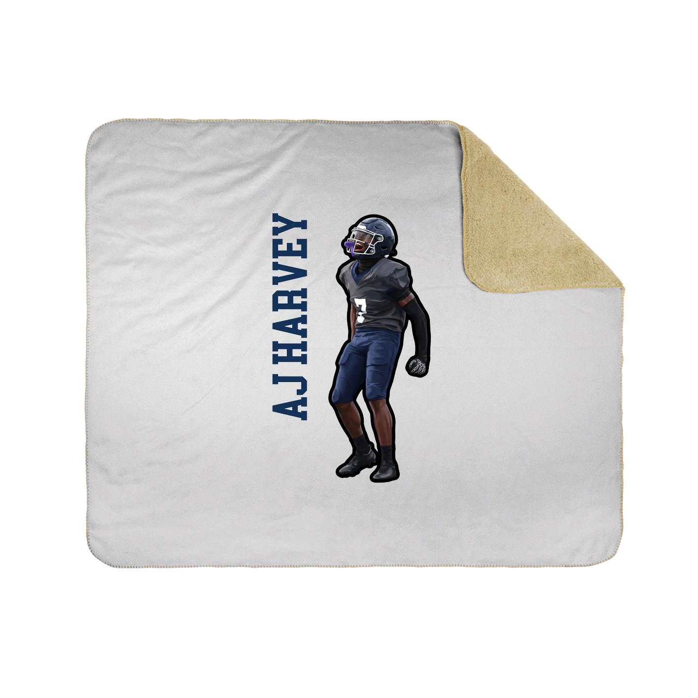 Throw Blanket — Name Vertical in White