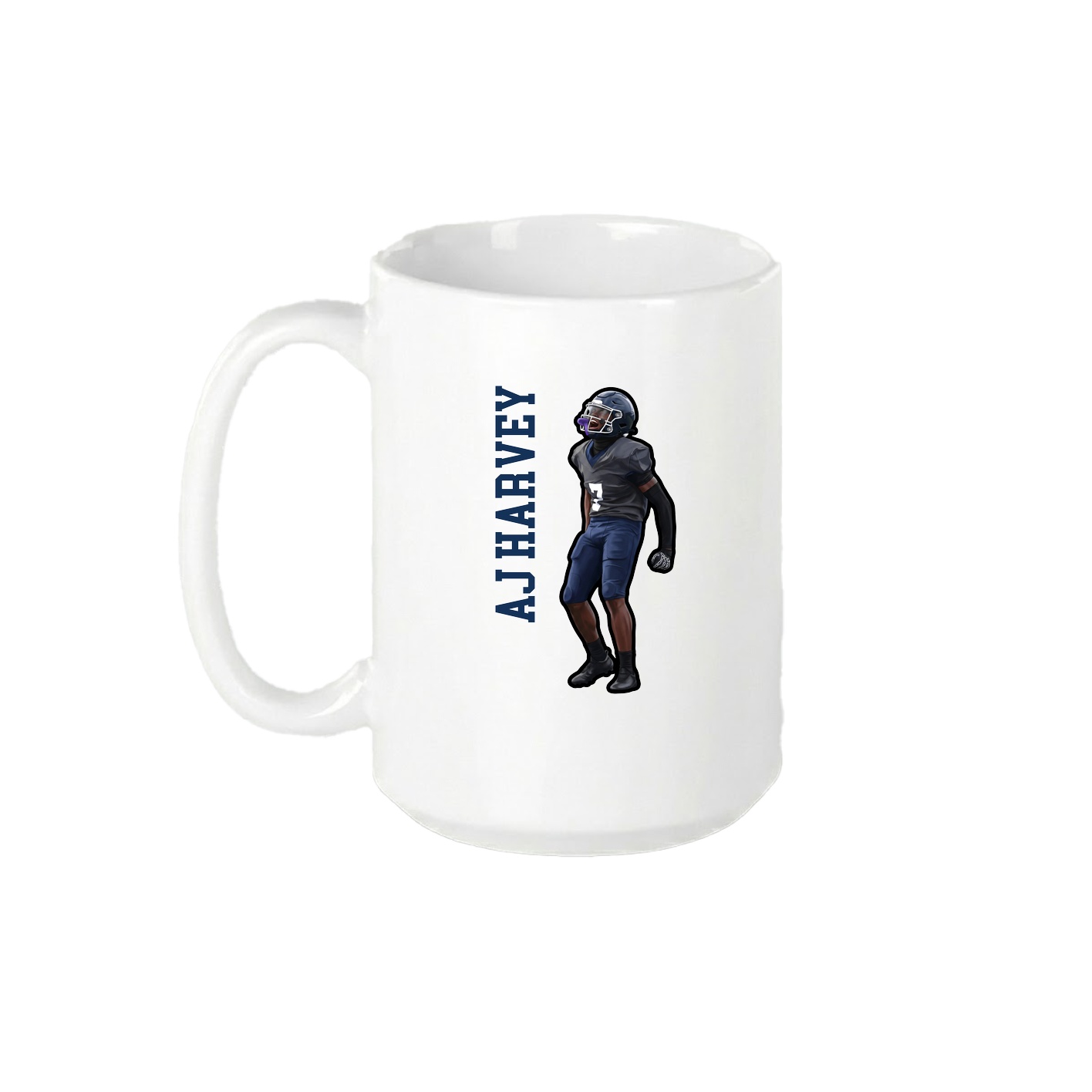 15oz Coffee Mug — Name Vertical in White