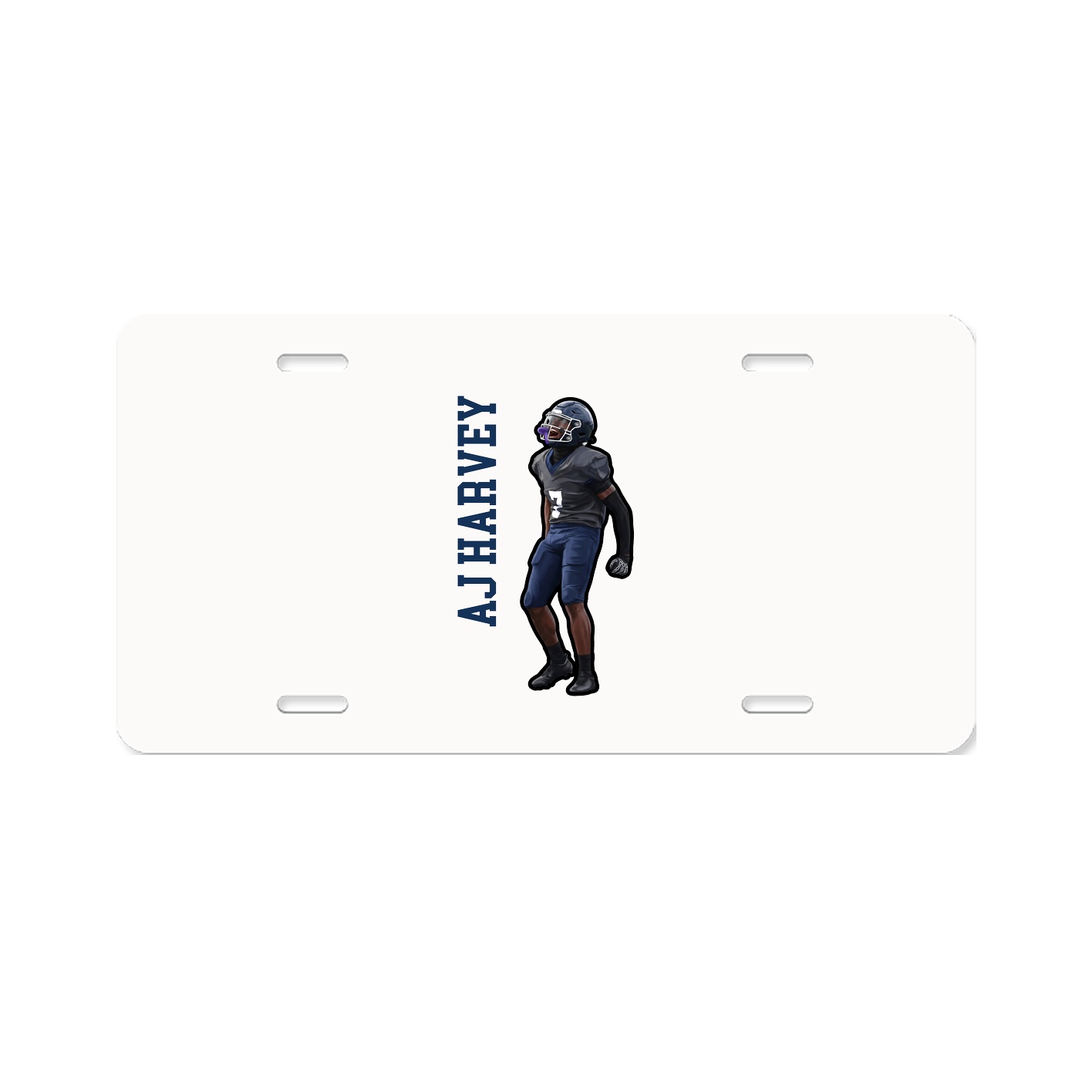 License Plate — Name Vertical in Classic