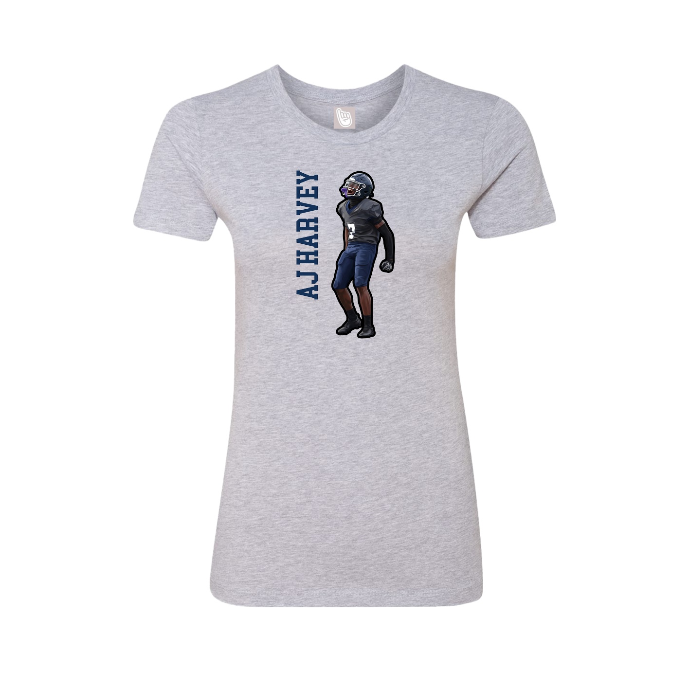 Womens Tee — Name Vertical in Grey