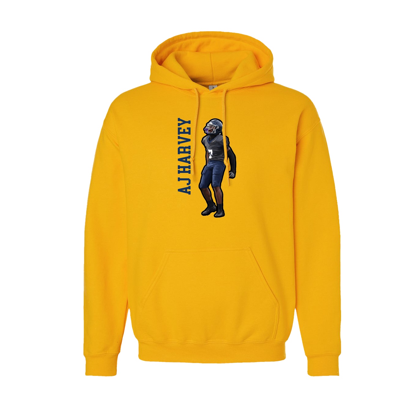 Youth Hoodie — Name Vertical in Gold