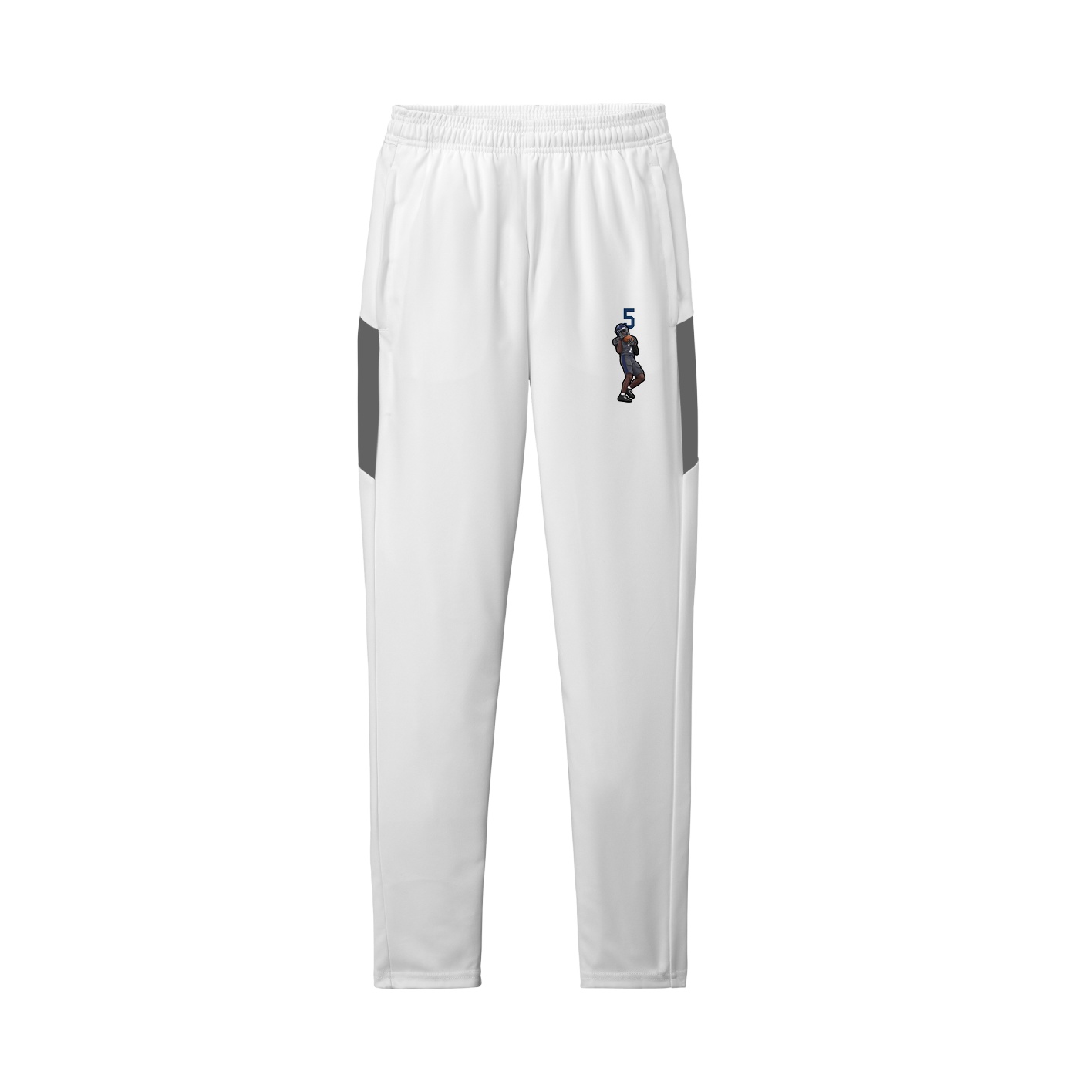 Team Travel Pant — Number Top in White/Grey
