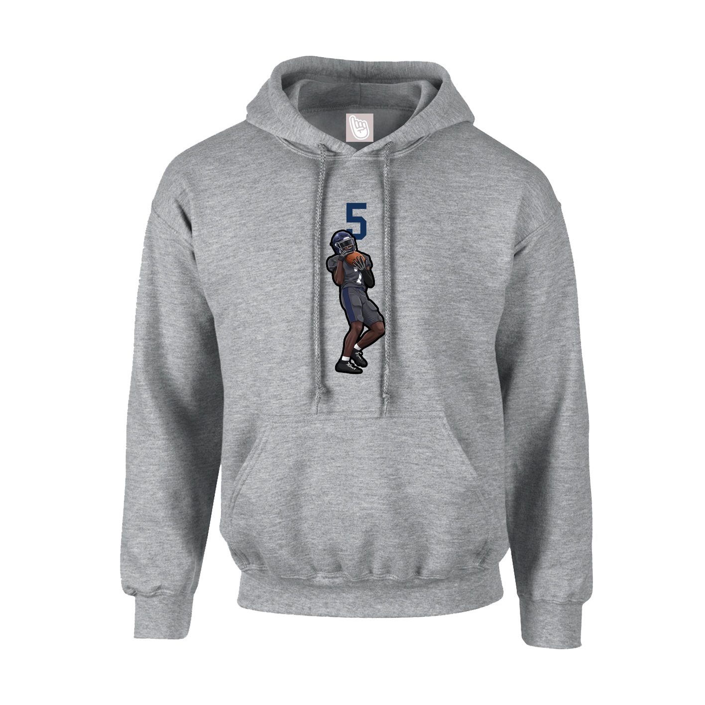Hoodie — Number Top in Grey