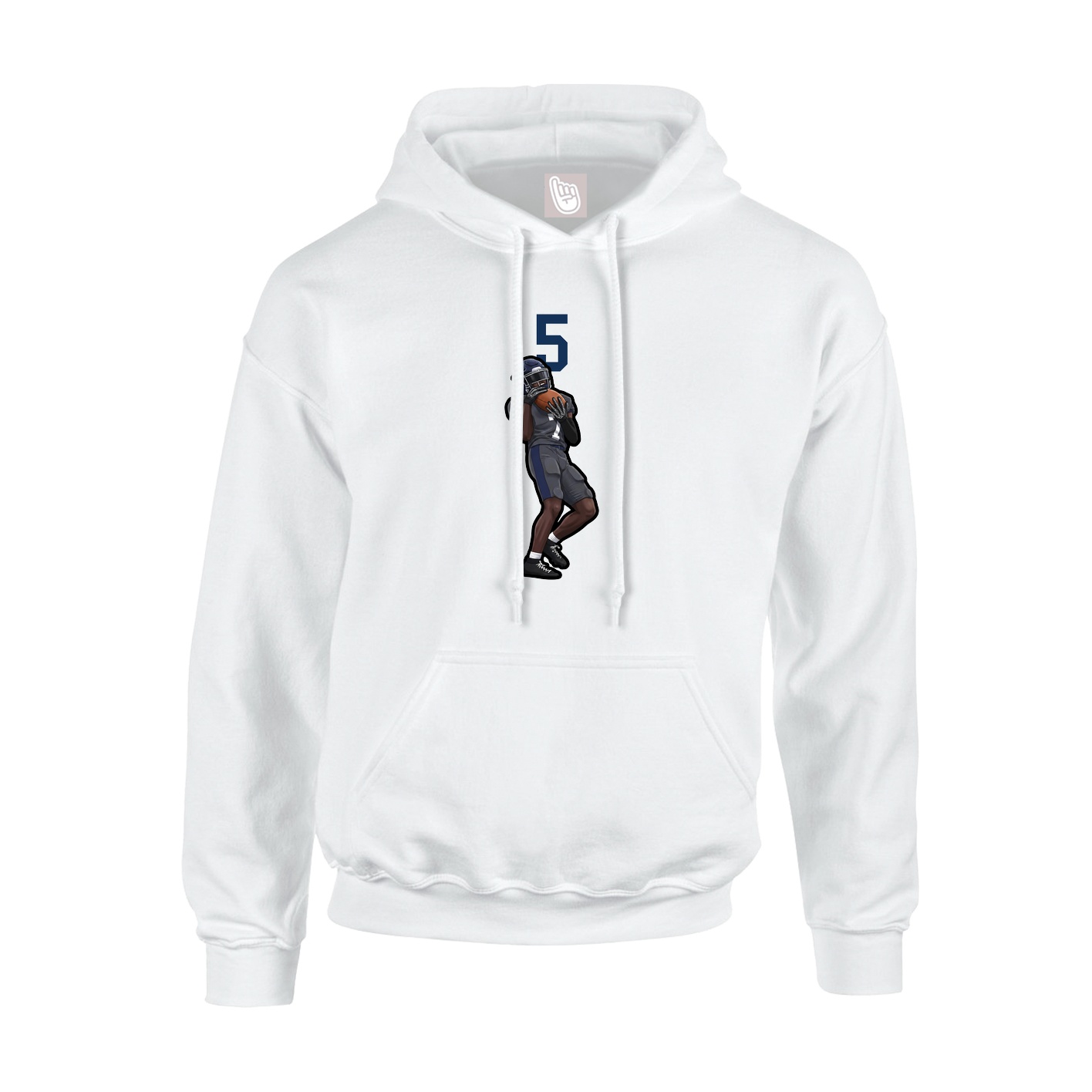 Youth Hoodie — Number Top in White