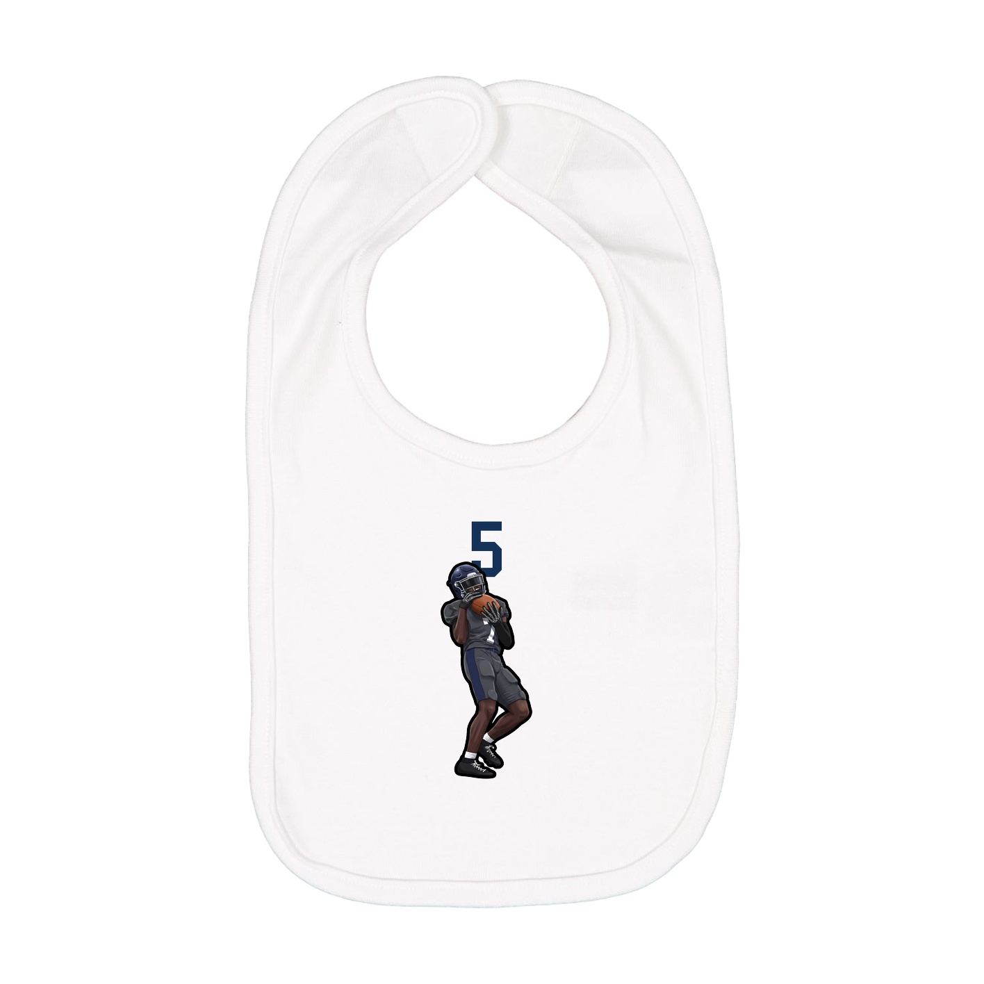 Infant Bib — Number Top in White