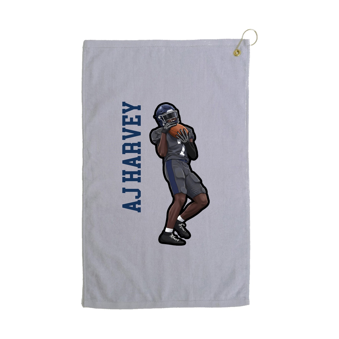 Golf Towel — Name Vertical in Grey