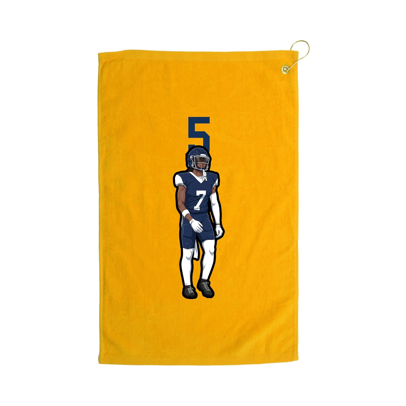 Golf Towel — Number Top in Gold