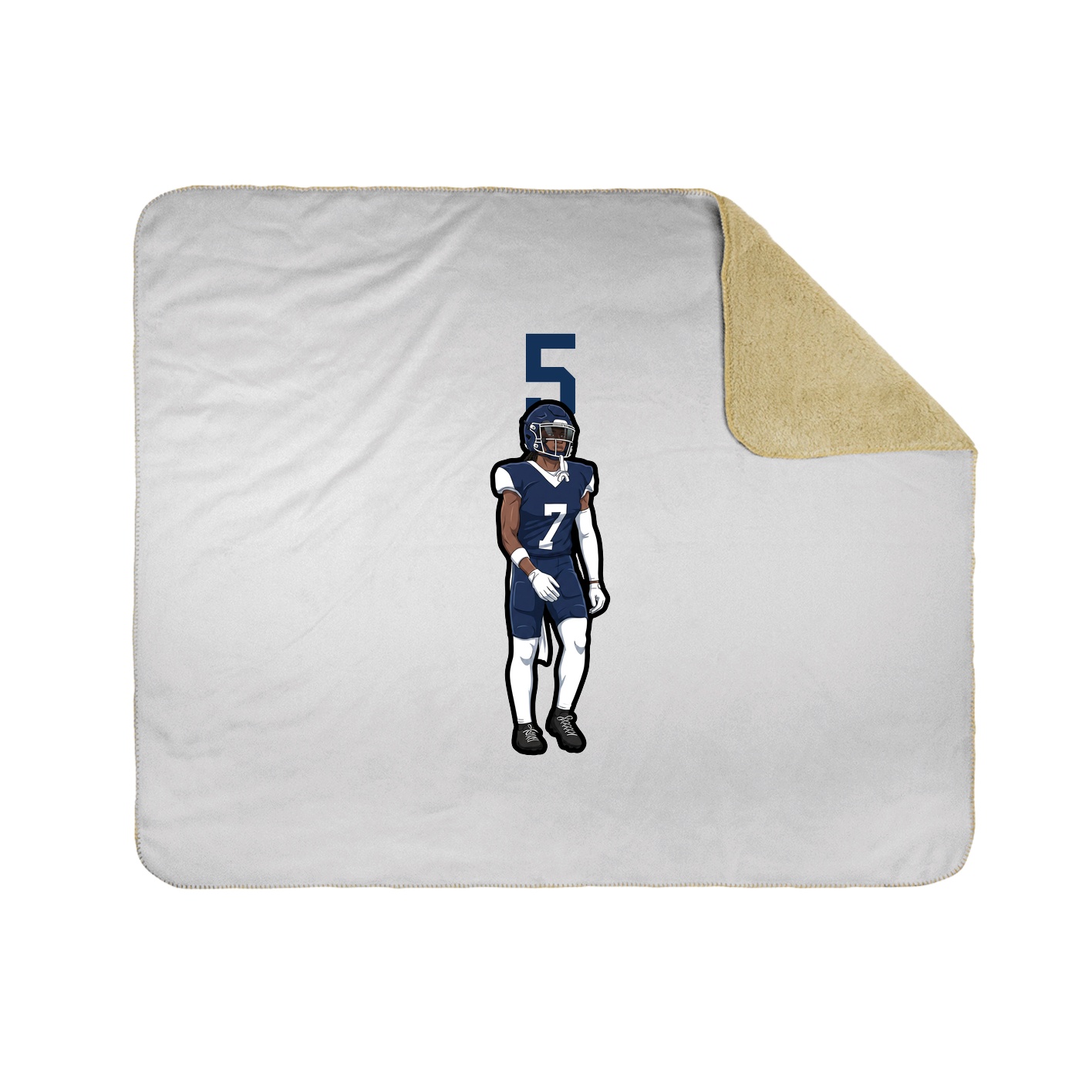 Throw Blanket — Number Top in White