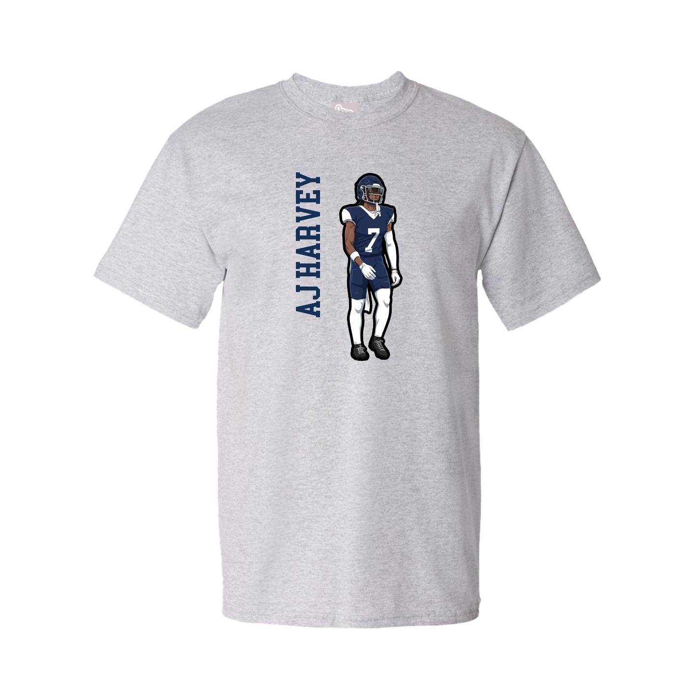 Youth Tee — Name Vertical in Grey