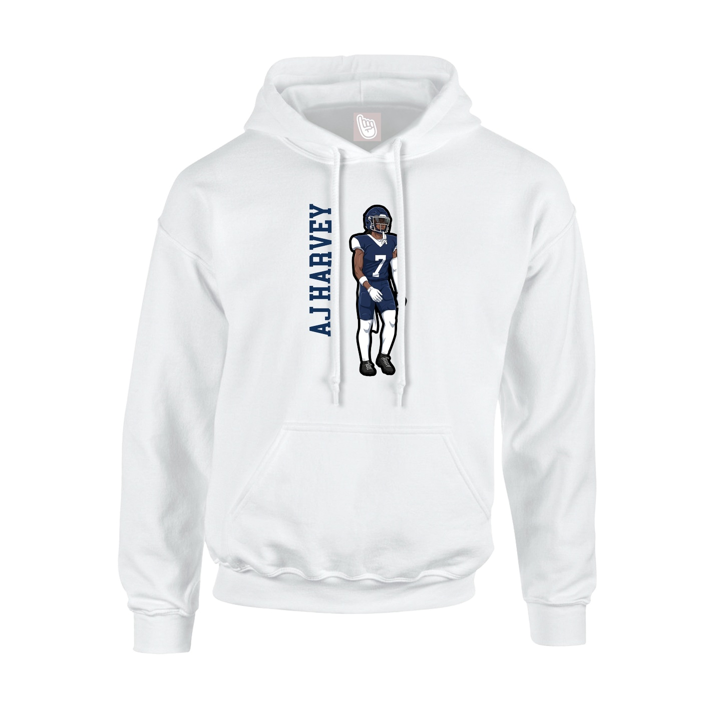 Youth Hoodie — Name Vertical in White